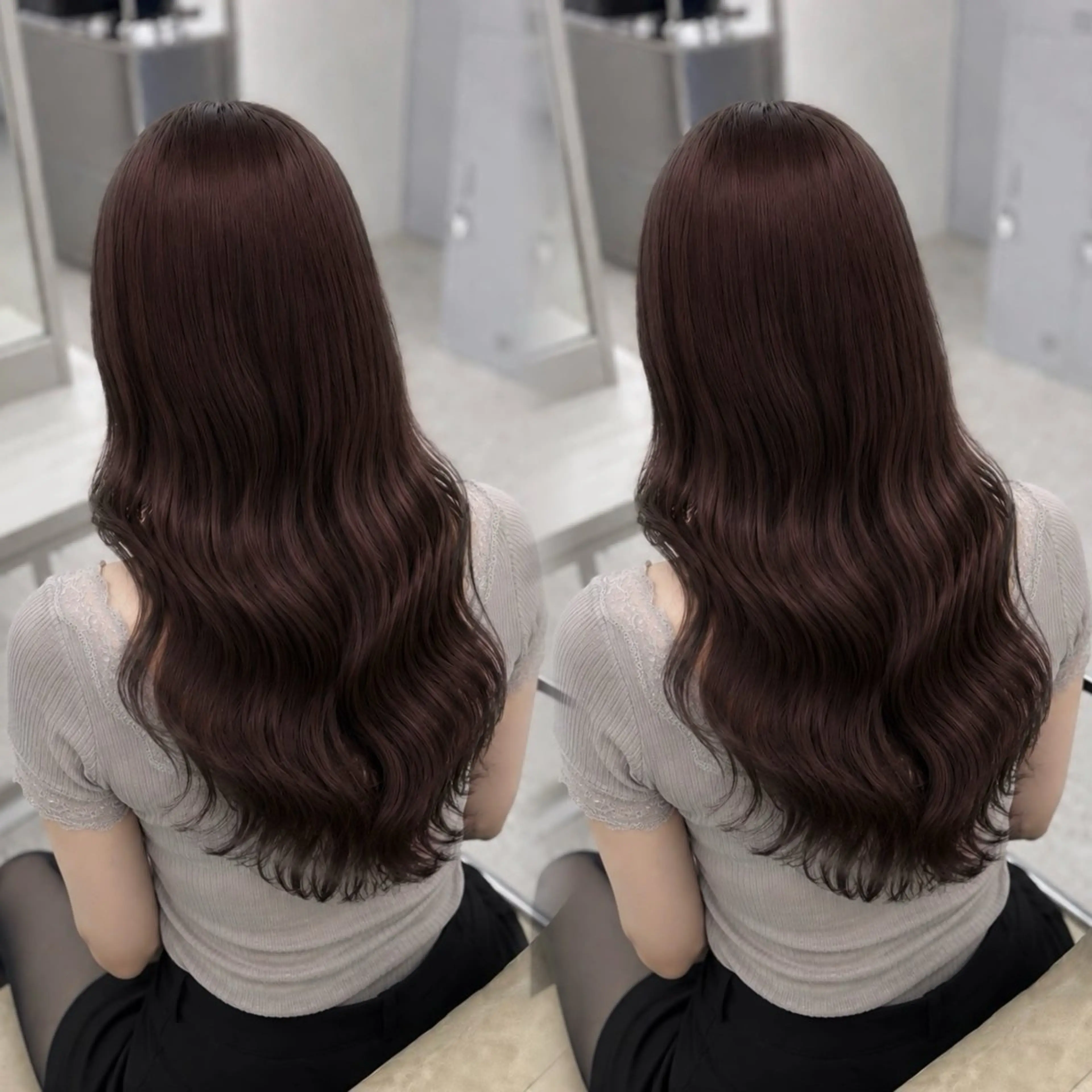 セミロング カラー ヘアカラー coco ウナのヘアスタイル