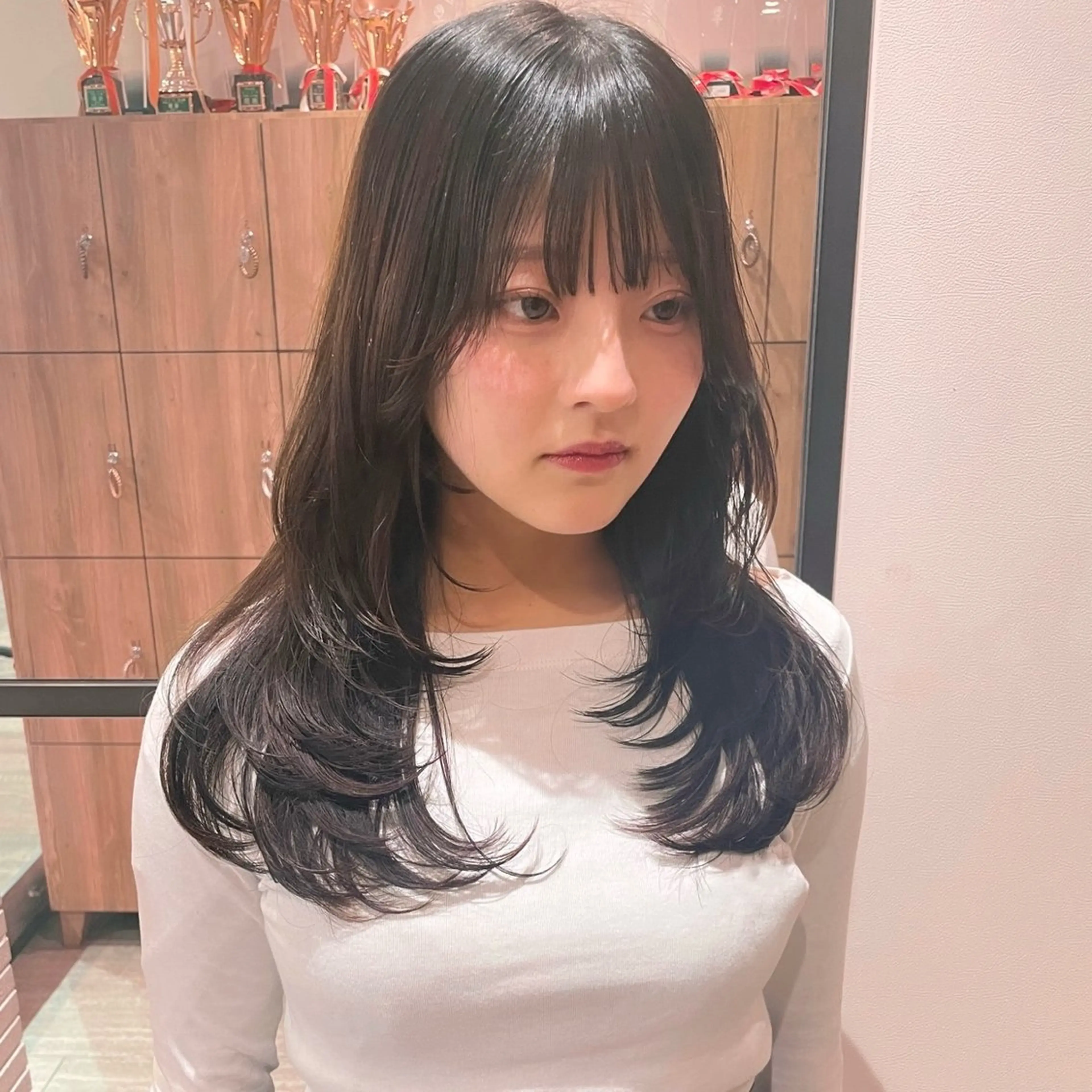 セミロング カット トリートメント 大人可愛い/レイヤー /ブリーチ/溝口誠二のヘアスタイル