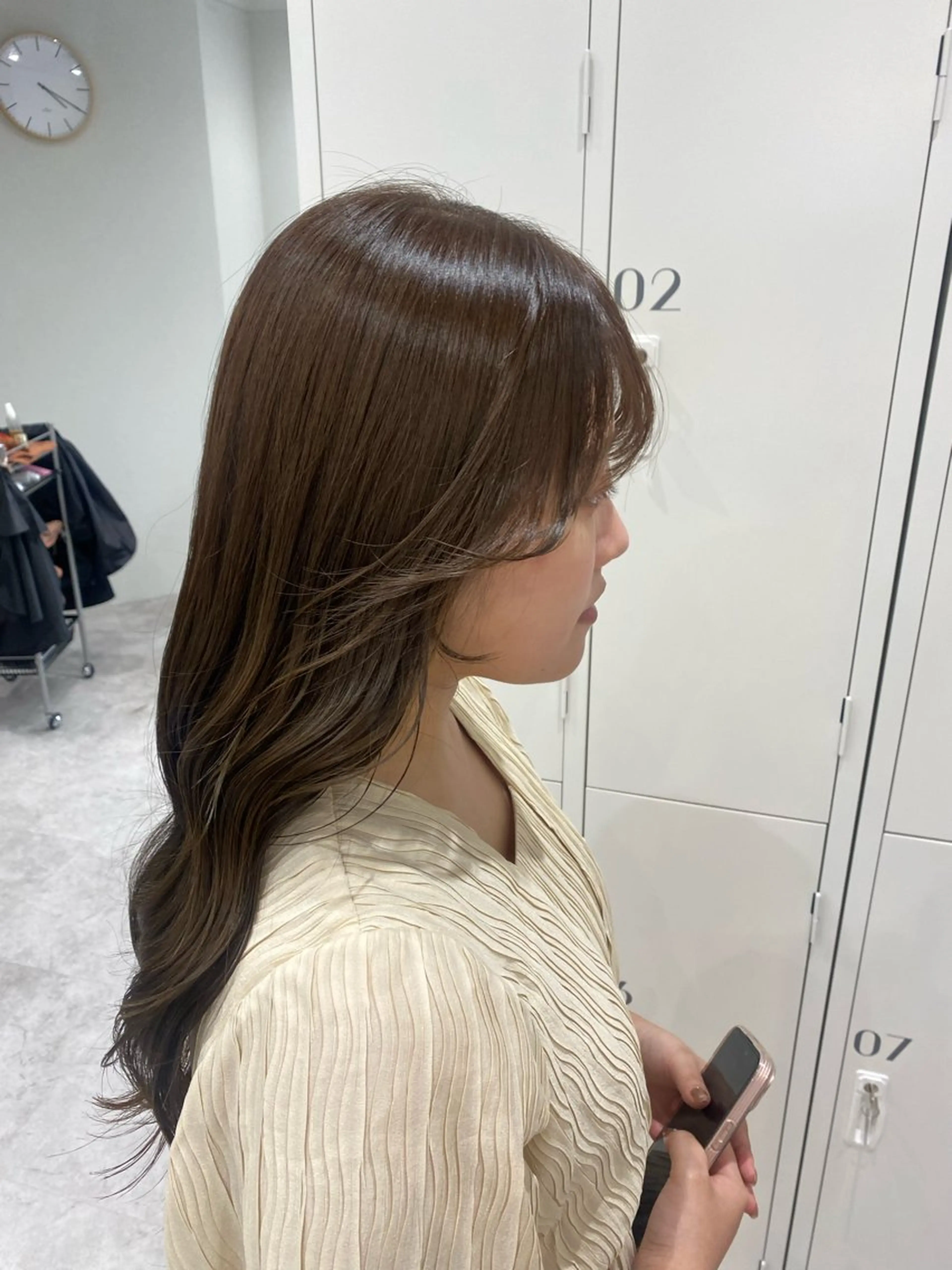 セミロング カラー ヘアアレンジ ベージュカラー オリーブベージュ ヘアカラー ボブ /ニュアンス/ satomi🧸💖のヘアスタイル