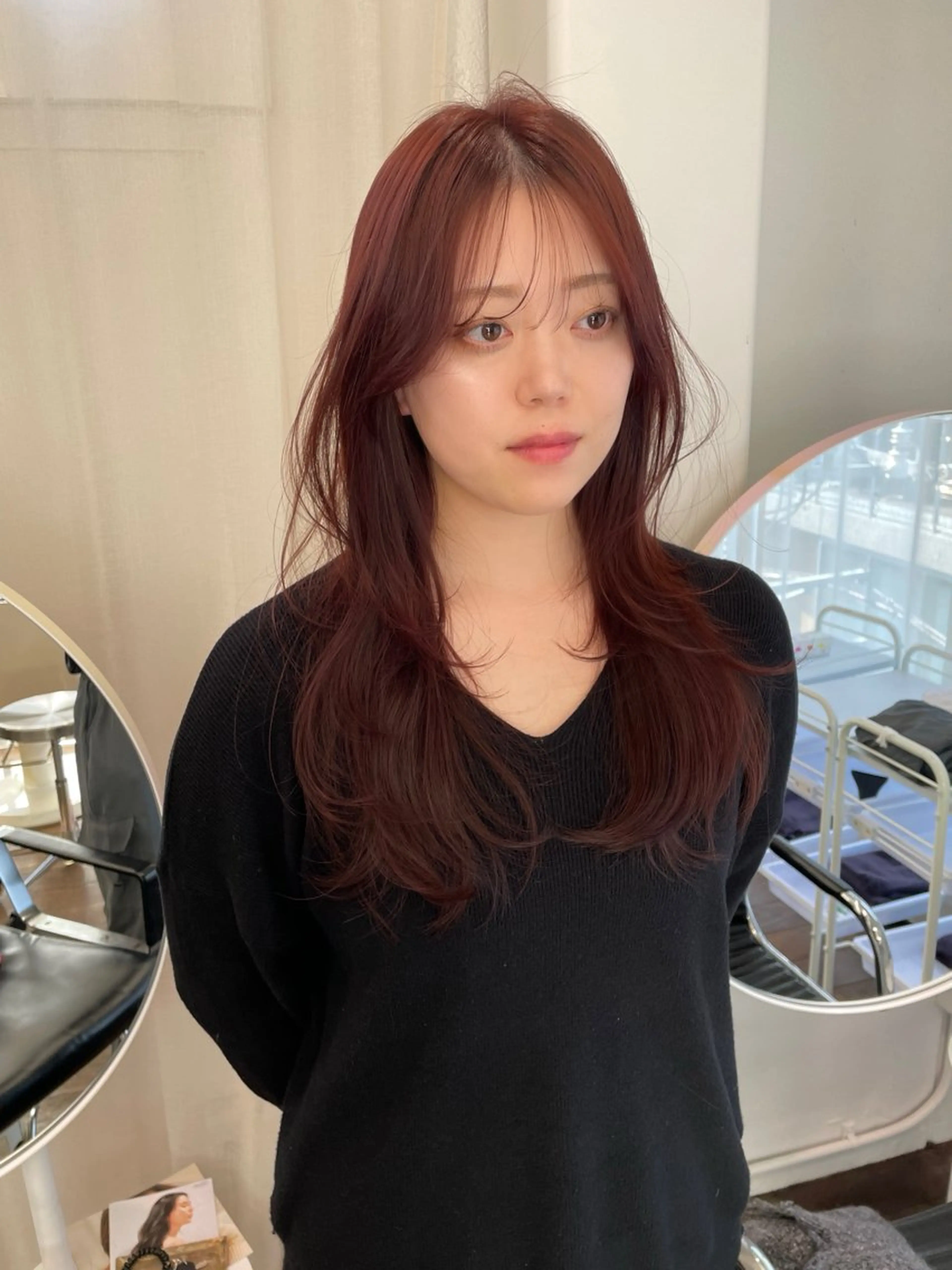 ロング カラー ブラウンカラー レイヤーカット レイヤーカット🎀 kanaのヘアスタイル