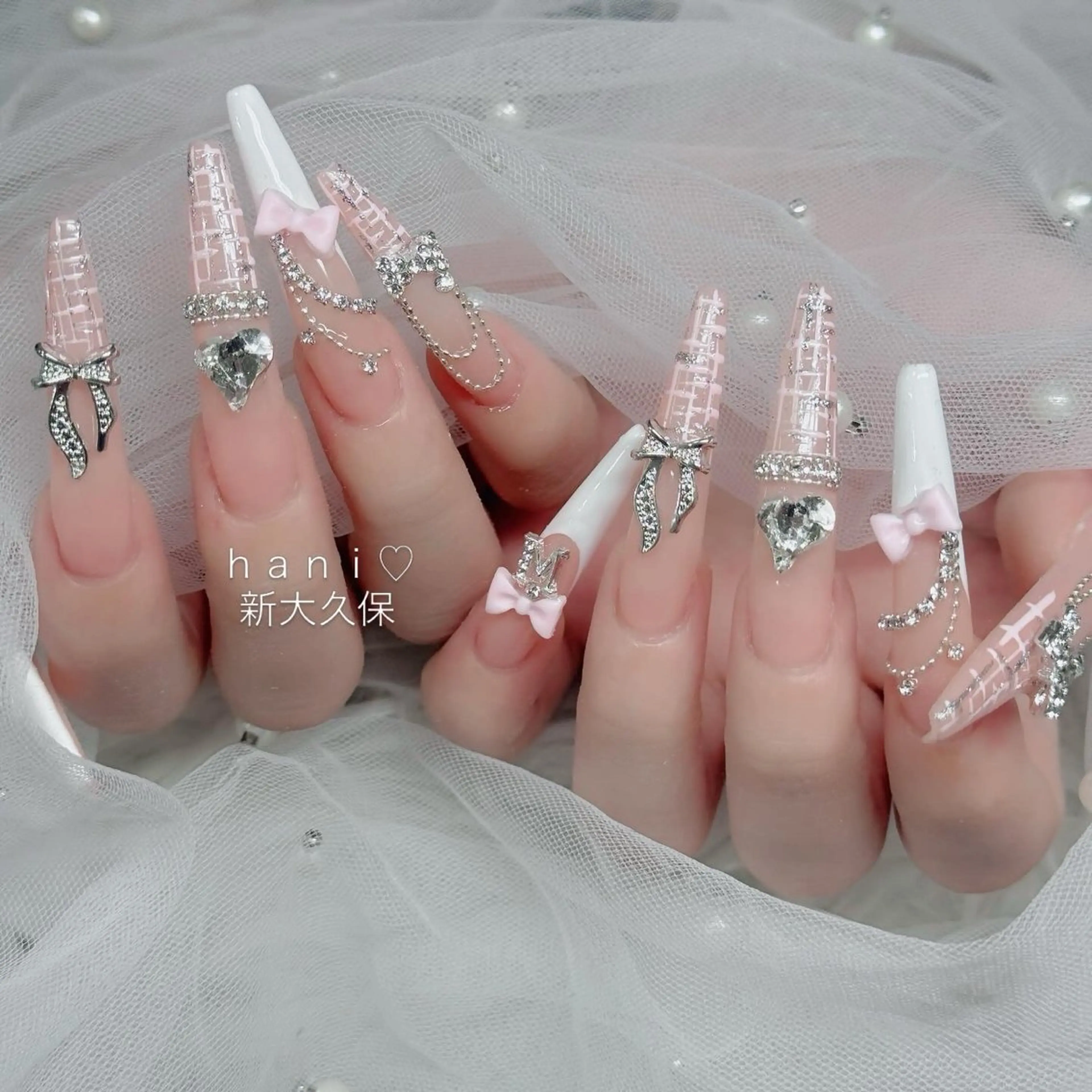 ネイル フットネイル フレンチネイル グラデーション 韓国ネイル ロングネイル ハンドネイル Hani Nail Salonのネイルデザイン