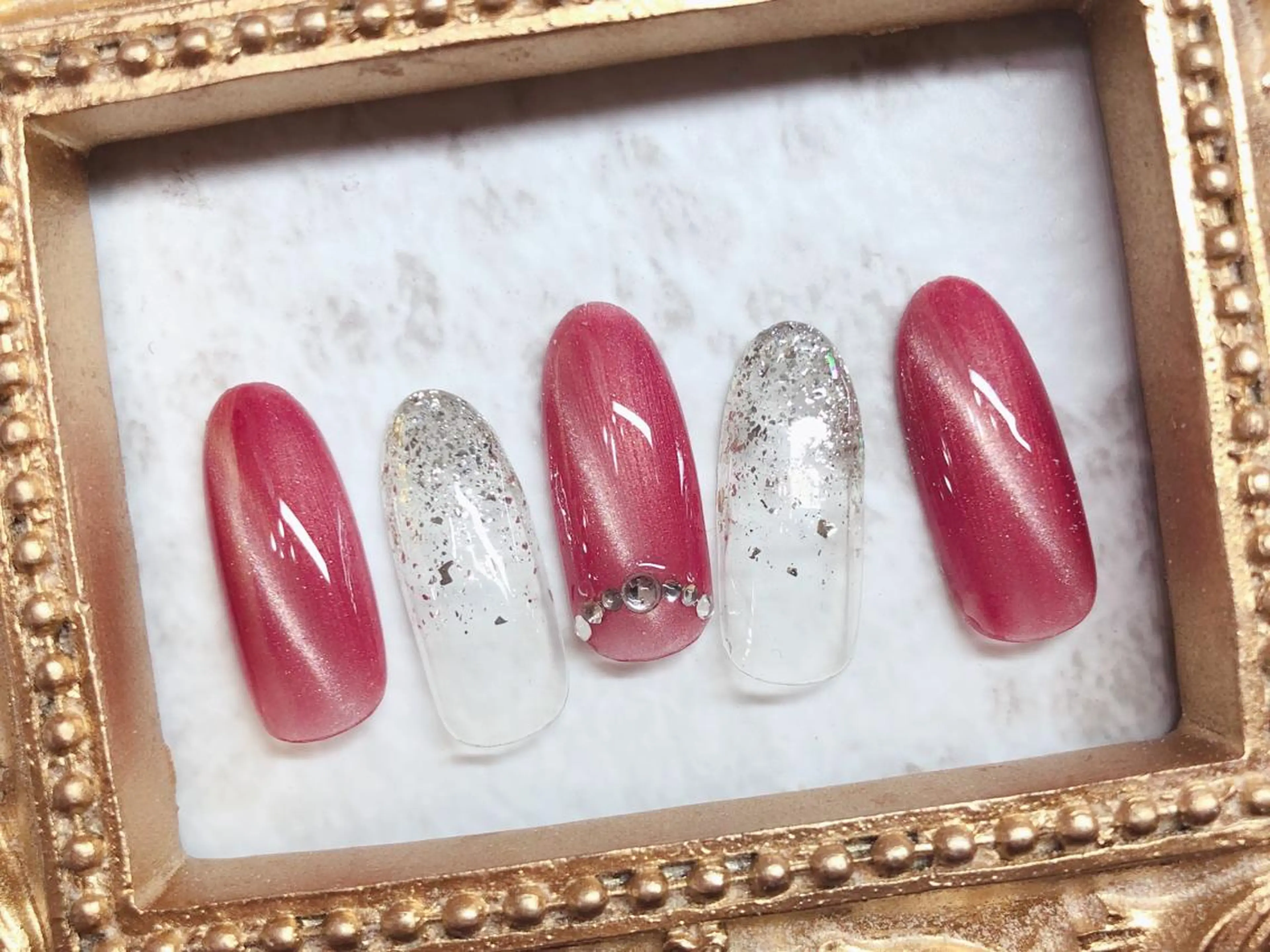 ネイル ハンドネイル マジック ミラーのネイルデザイン