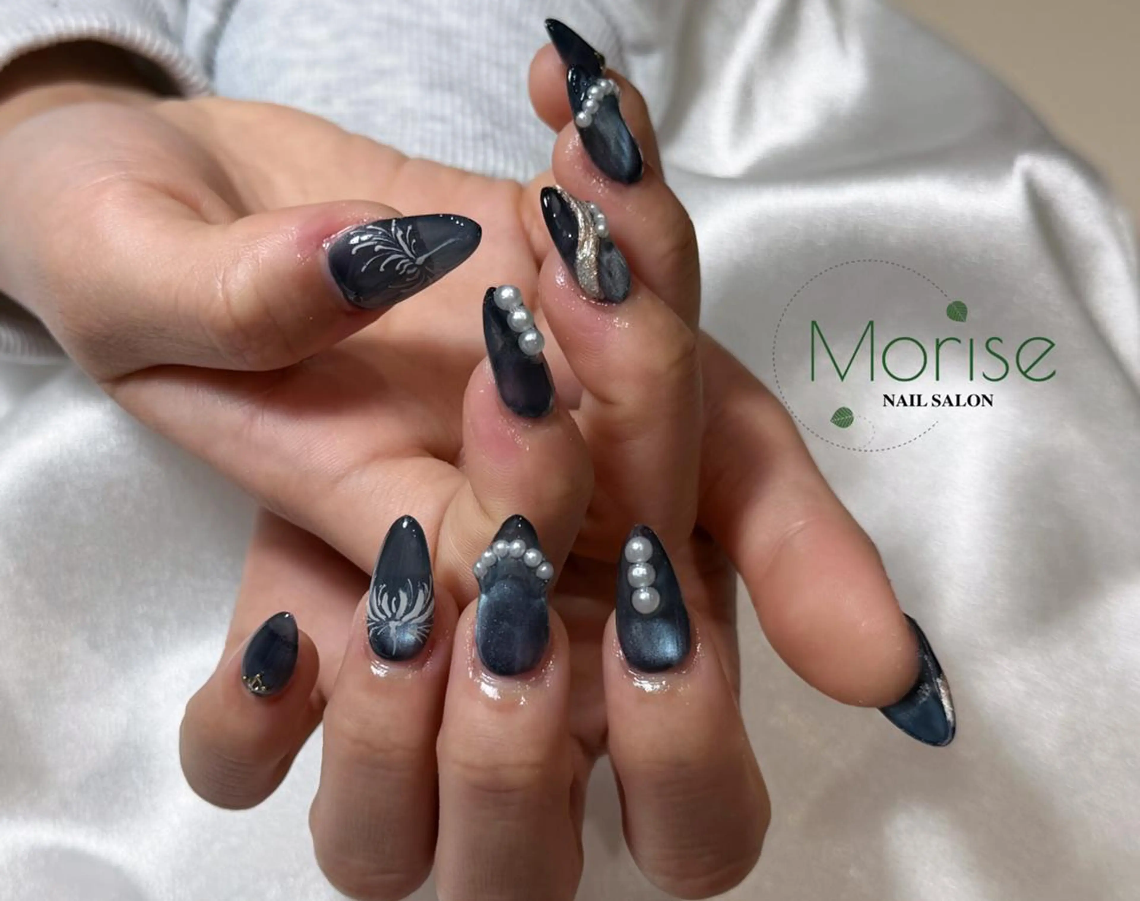 ネイル 長さ出し フレンチネイル ジェルネイル ガラスフレンチ 韓国ネイル MoriseNail Jr研修💜はるかのネイルデザイン