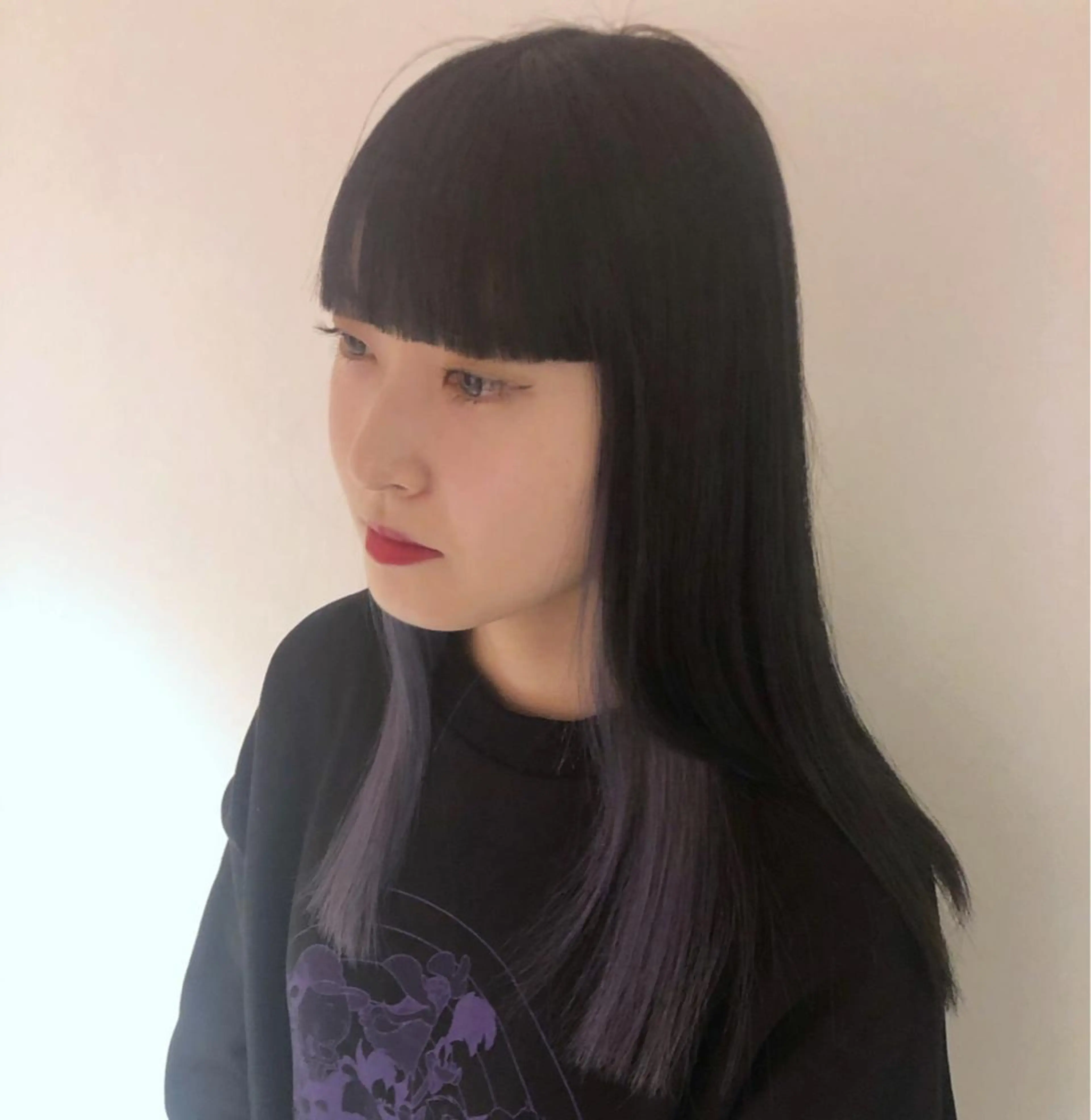 ロング カラー ダークグレー パープルカラー masa/ボブ特化/ ぷつっとボブのヘアスタイル