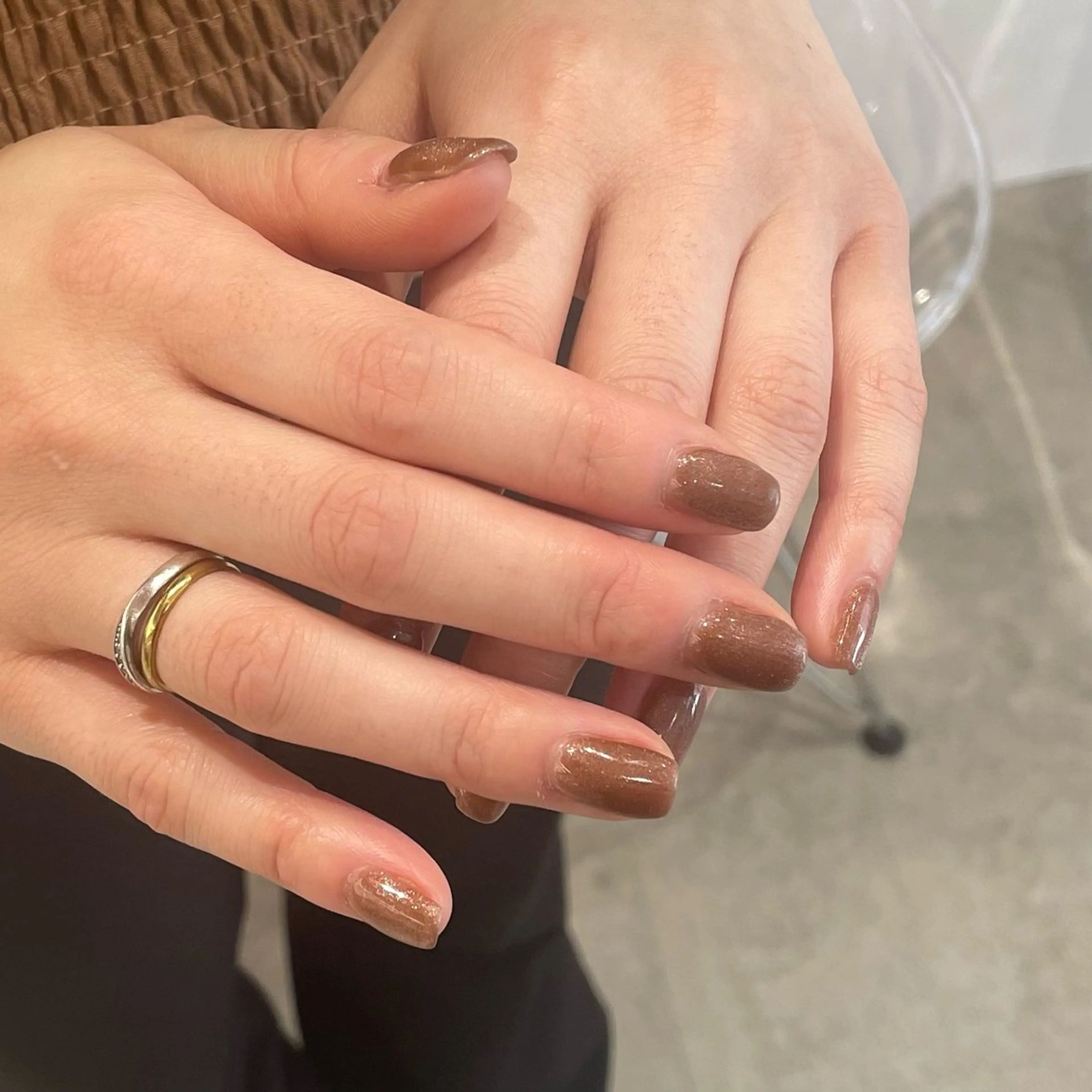 セミロング カラー パーマ ヘアアレンジ メンズ キッズ ネイル マツエク・マツパ アイブロウ ブラウン マグネットネイル mona/ ストレートスタイル✨のヘアスタイル