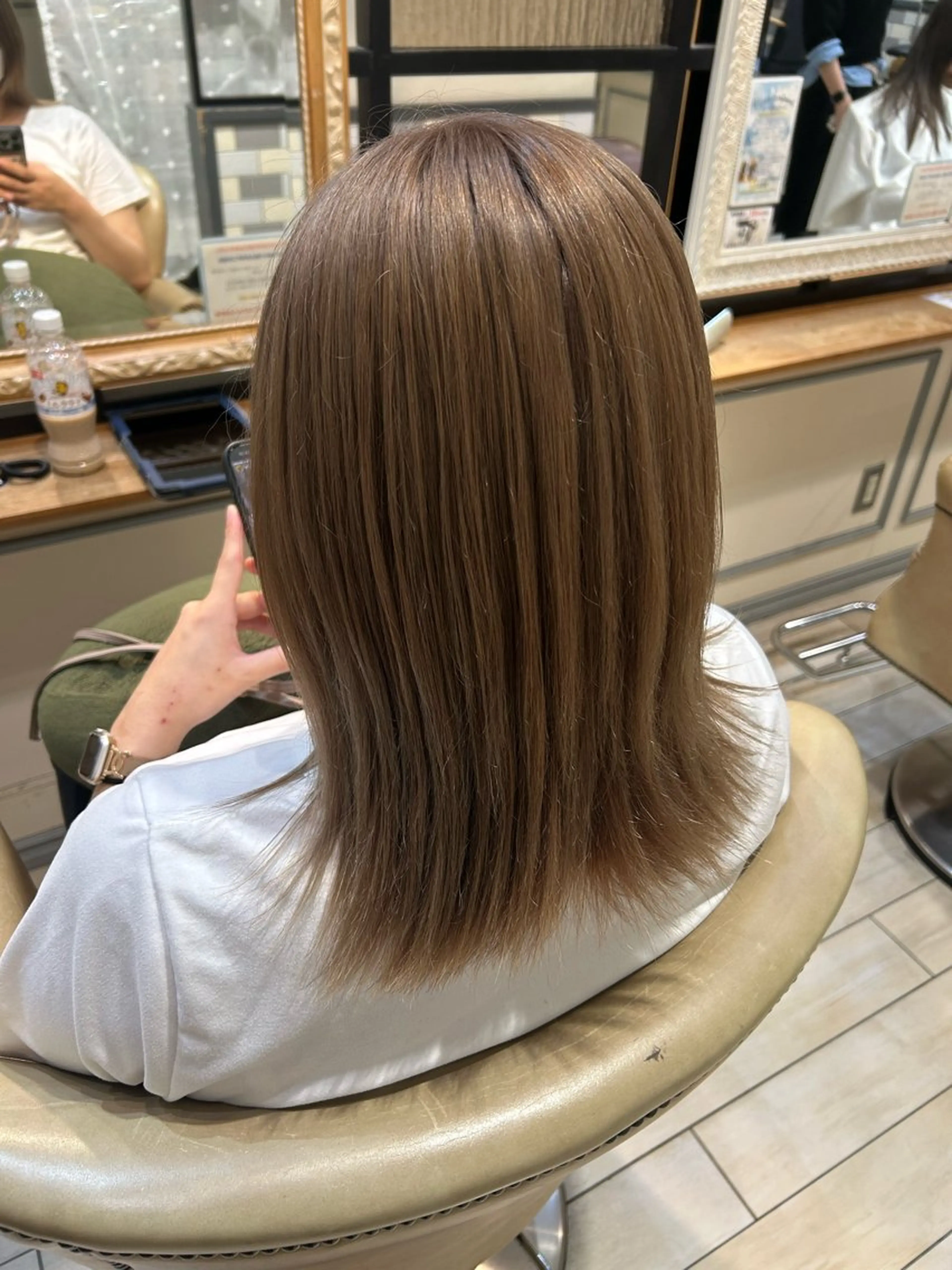 ミディアム カラー ベージュカラー ヘアカラー たけだ ゆうほのヘアスタイル