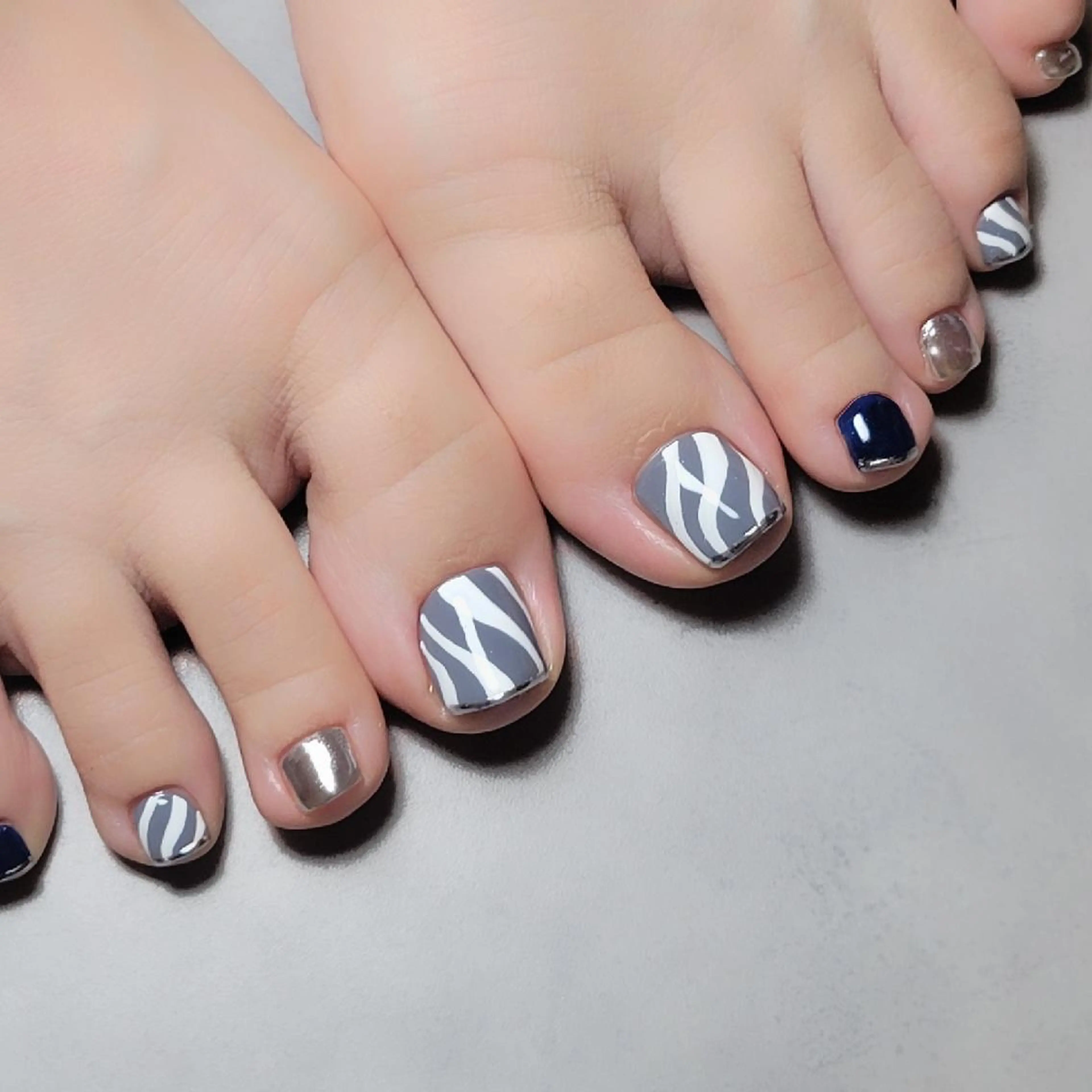 フットジェルネイル2本アートコースの写真