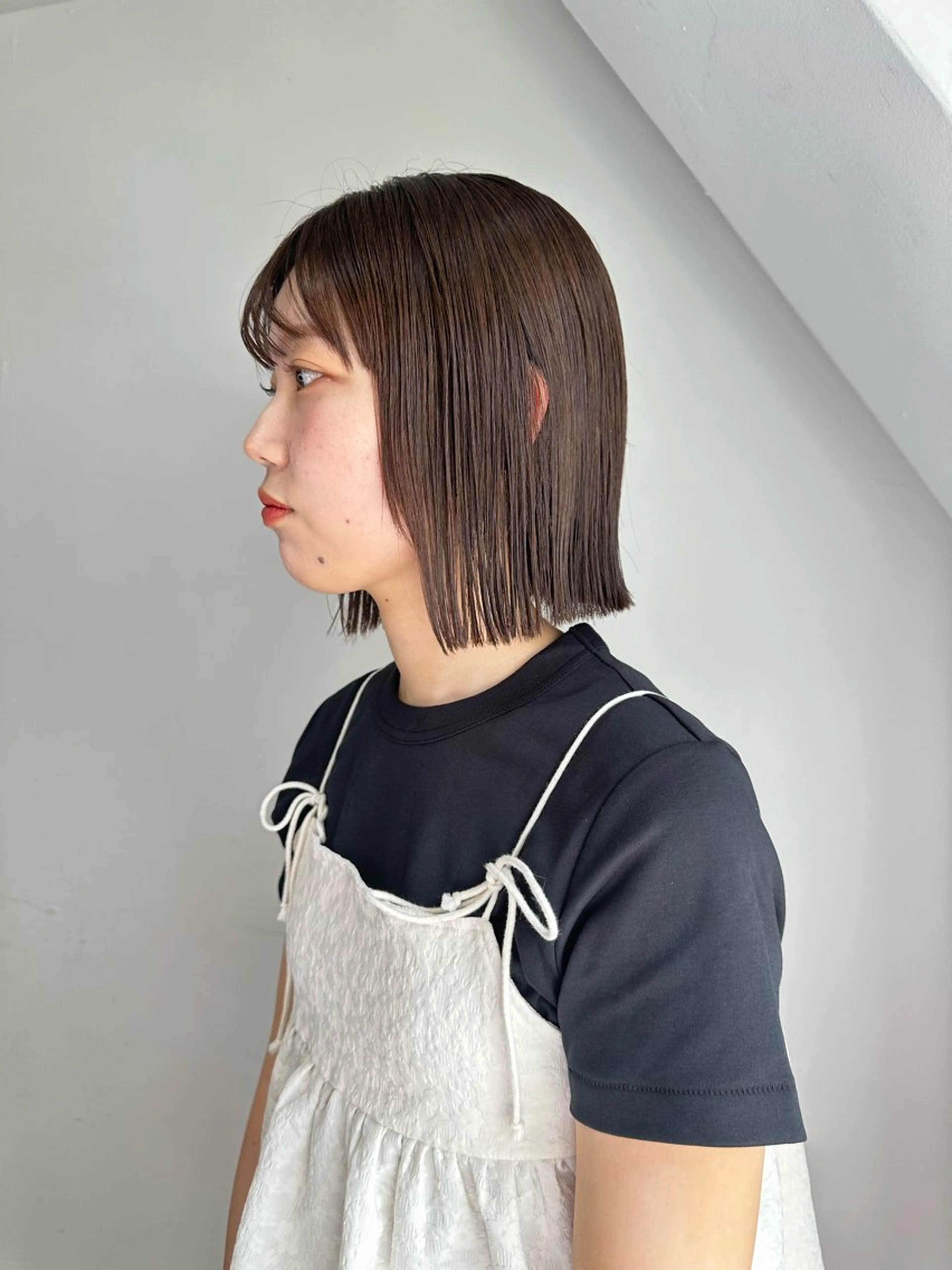 ショート カラー カット トリートメント 縮毛矯正×ボブ 【圧倒的朝楽ボブ】のヘアスタイル