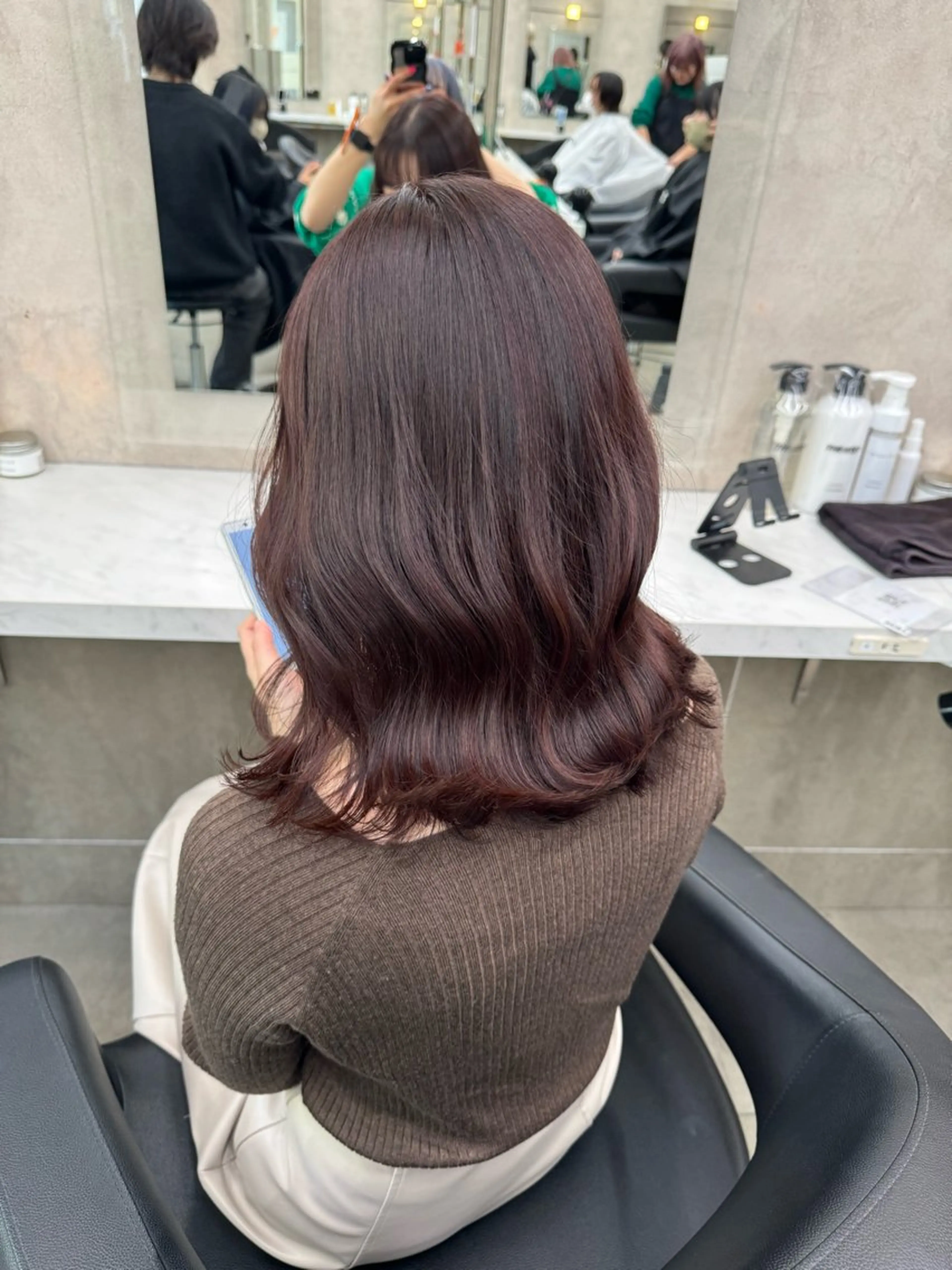 セミロング カラー パーマ ヘアアレンジ メンズ キッズ 韓国系🇰🇷🩶 艶暗髪/MEIのヘアスタイル