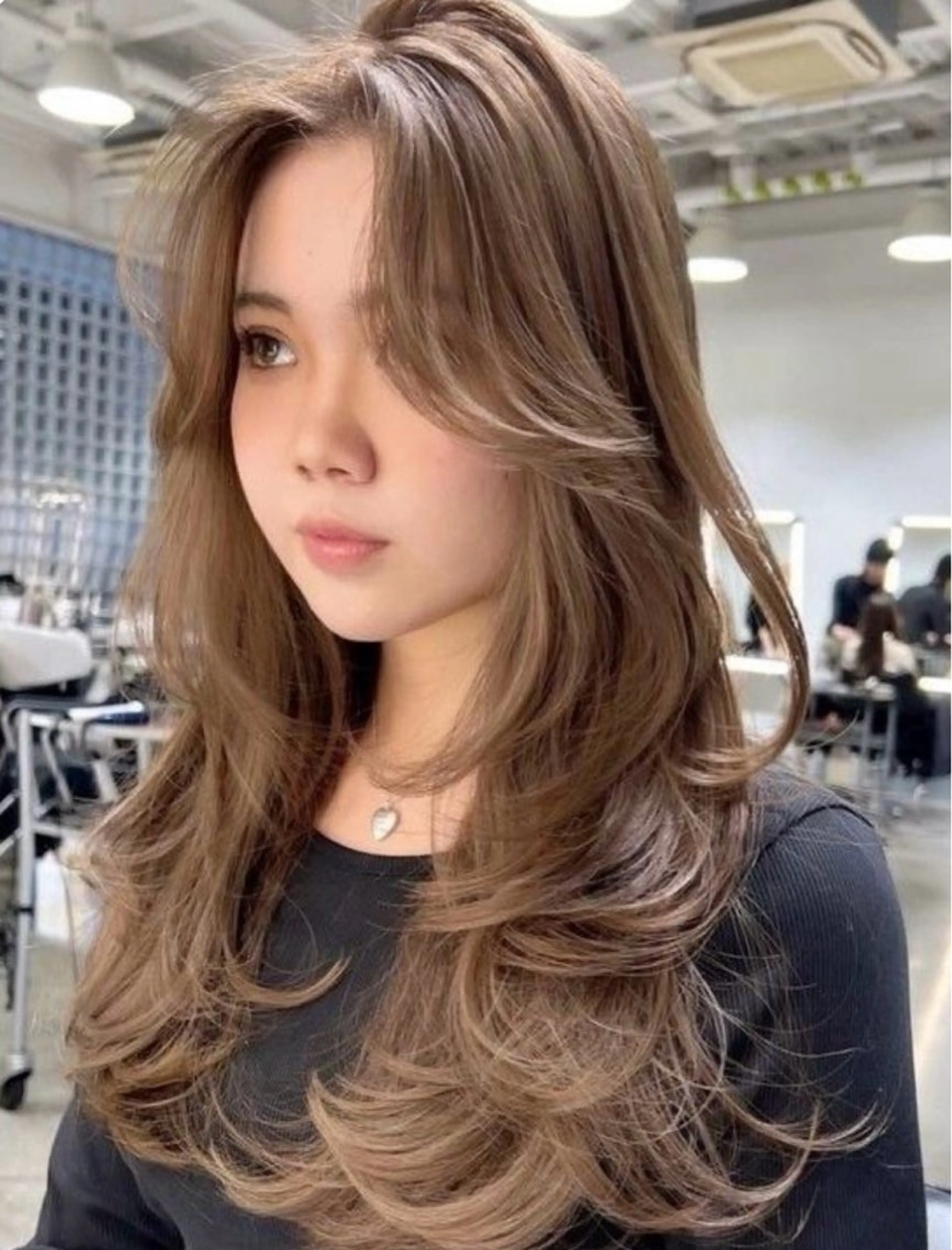 ロング カラー レイヤーカット カット ヘアカラー トリートメント レイヤーカット/ SHOKUのヘアスタイル