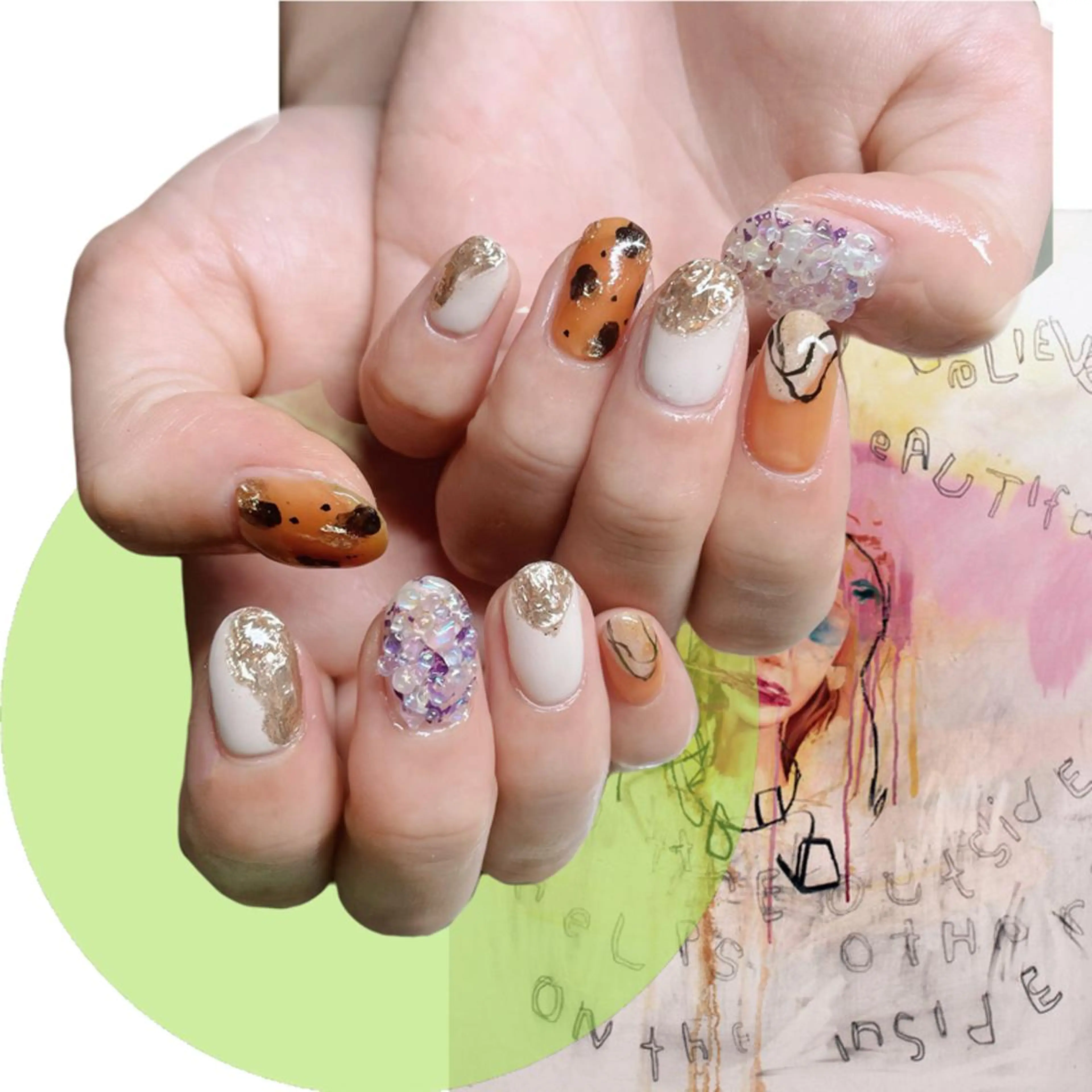 ネイル オーロラネイル 氷ネイル・うるうるネイル 韓国ネイル マグネットネイル ミラーネイル VOLLMOND nailのネイルデザイン