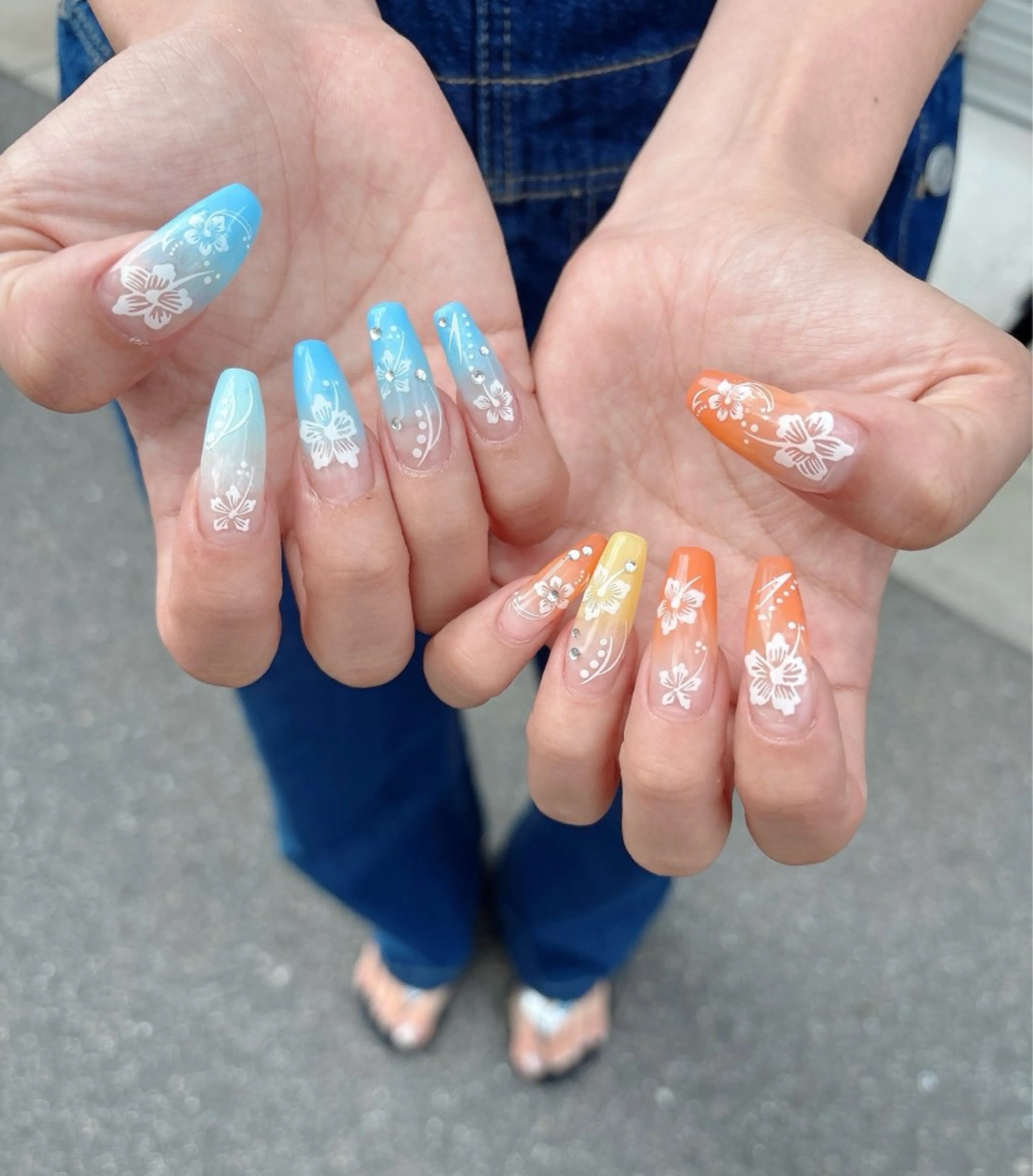 ネイル 夏ネイル 大東市ネイルサロン 【KYURA】ｷｭﾗのネイルデザイン