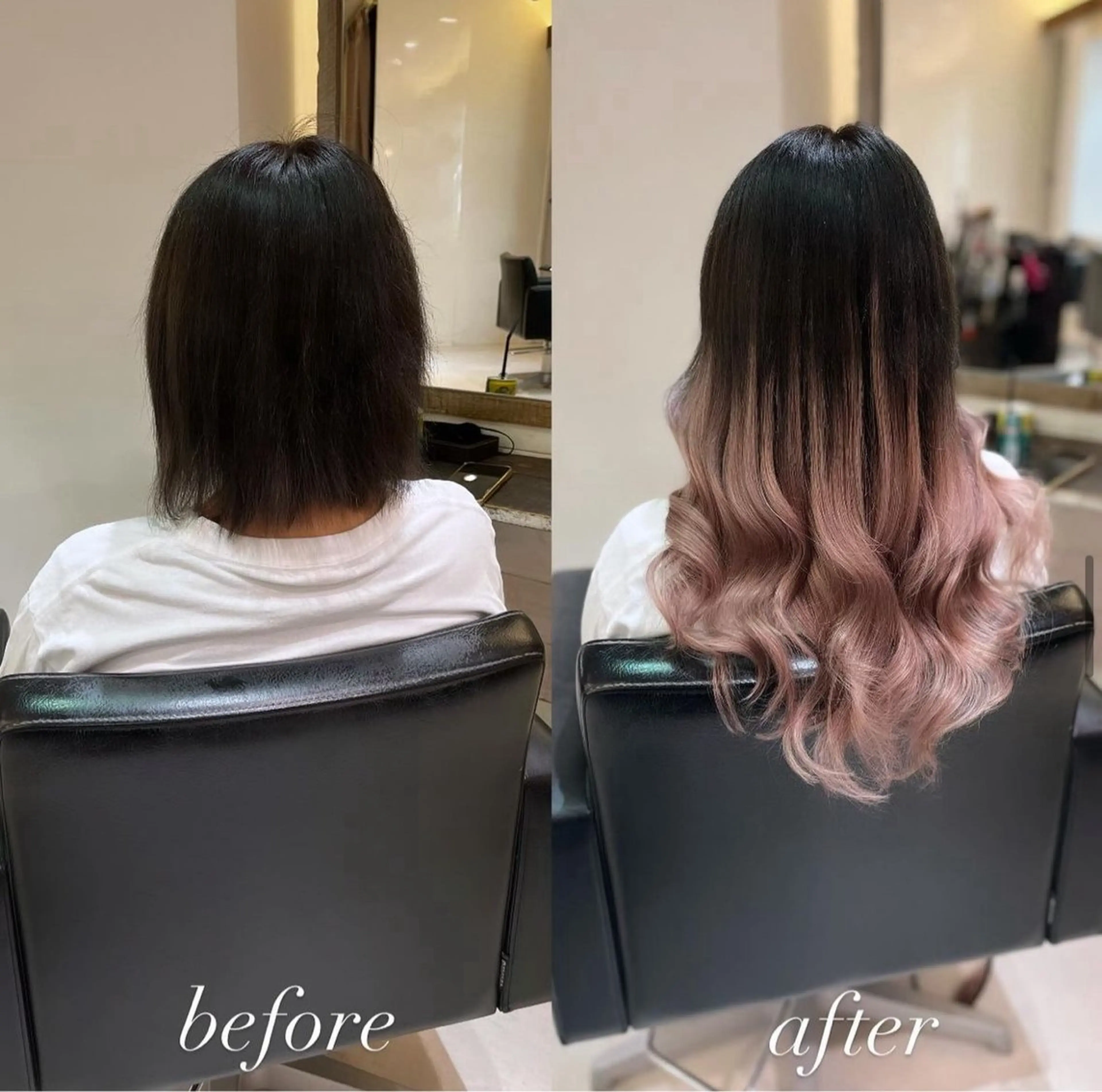 セミロング シールエクステ エクステ 濱川響太レディース カットモデルのヘアスタイル