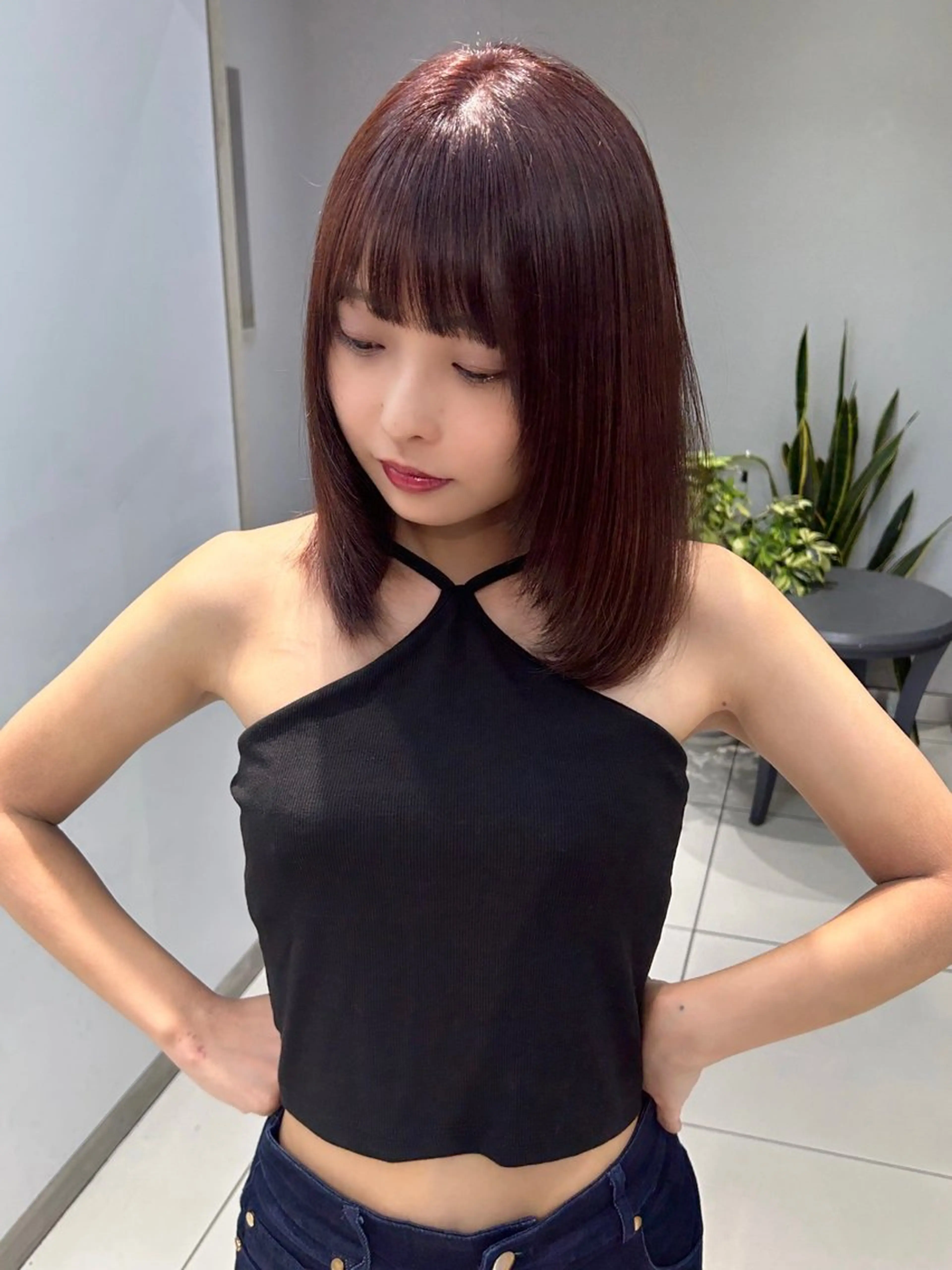 セミロング くびれボブレイヤー 渋谷/kougaのヘアスタイル