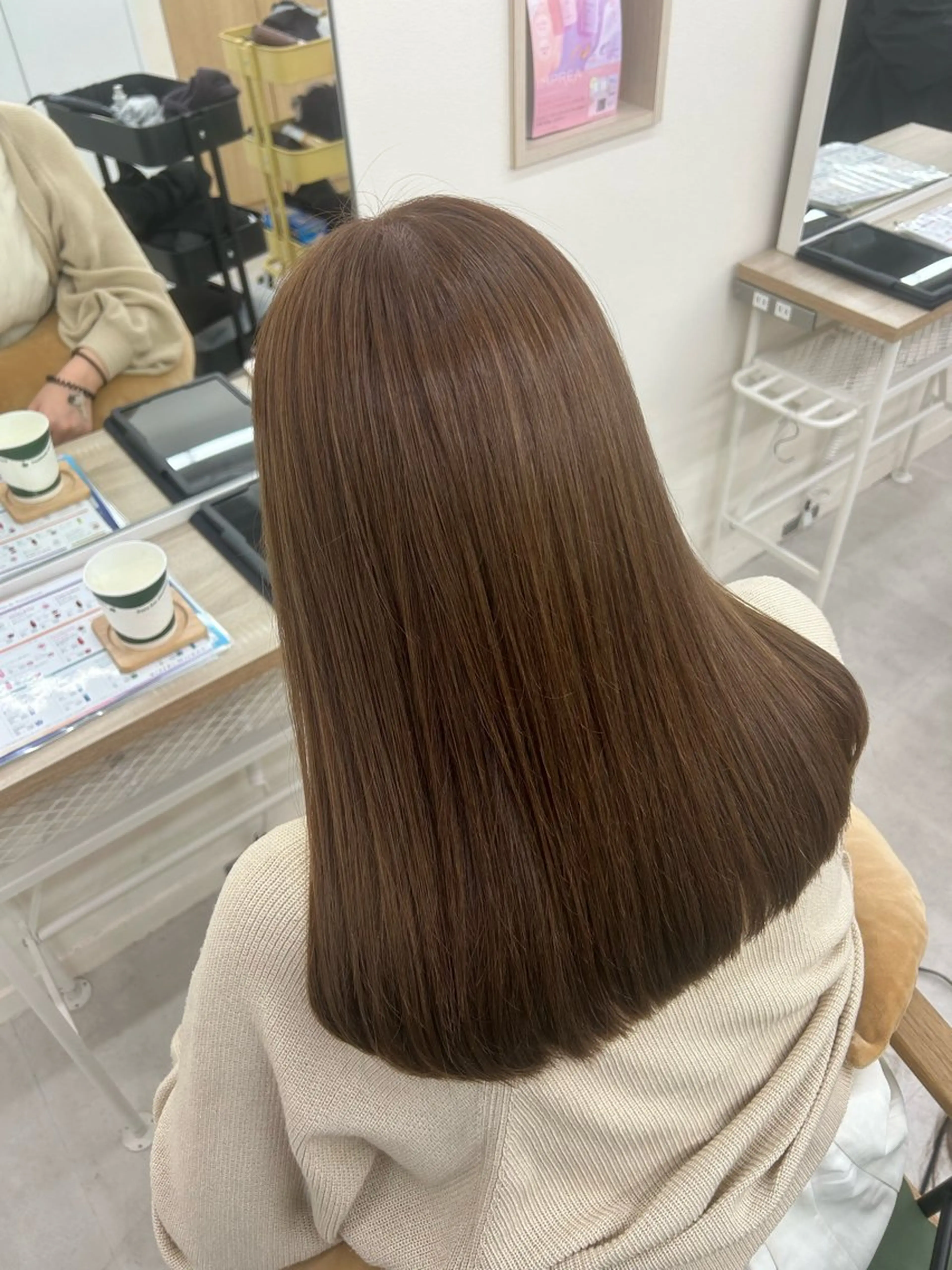 «✨️4月限定✨️» カット＋ワンカラー＋Aujua プチトリートメント＋超音波アイロンの写真