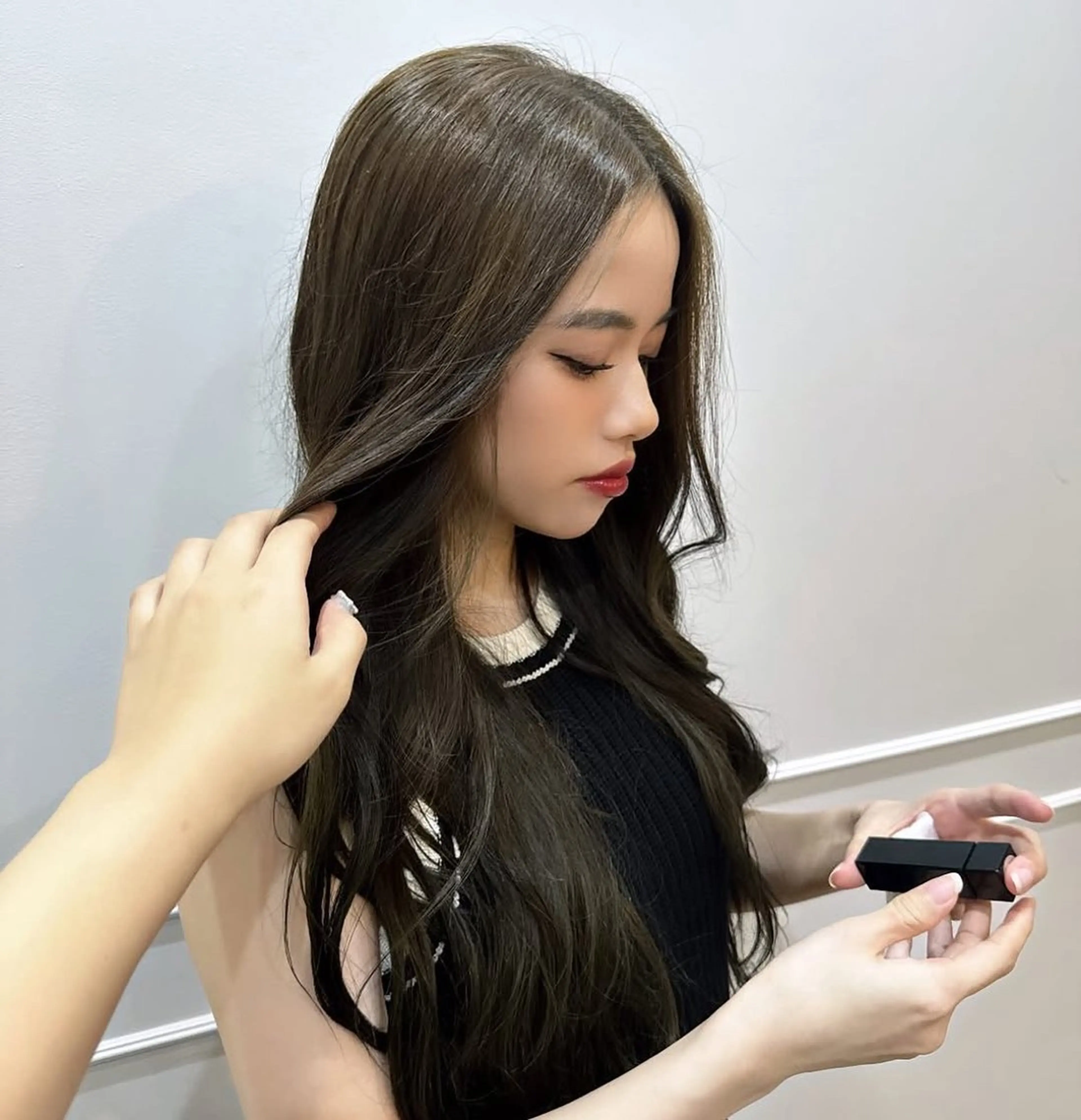 ロング カラー ヘアカラー トリートメント houda marinのヘアスタイル