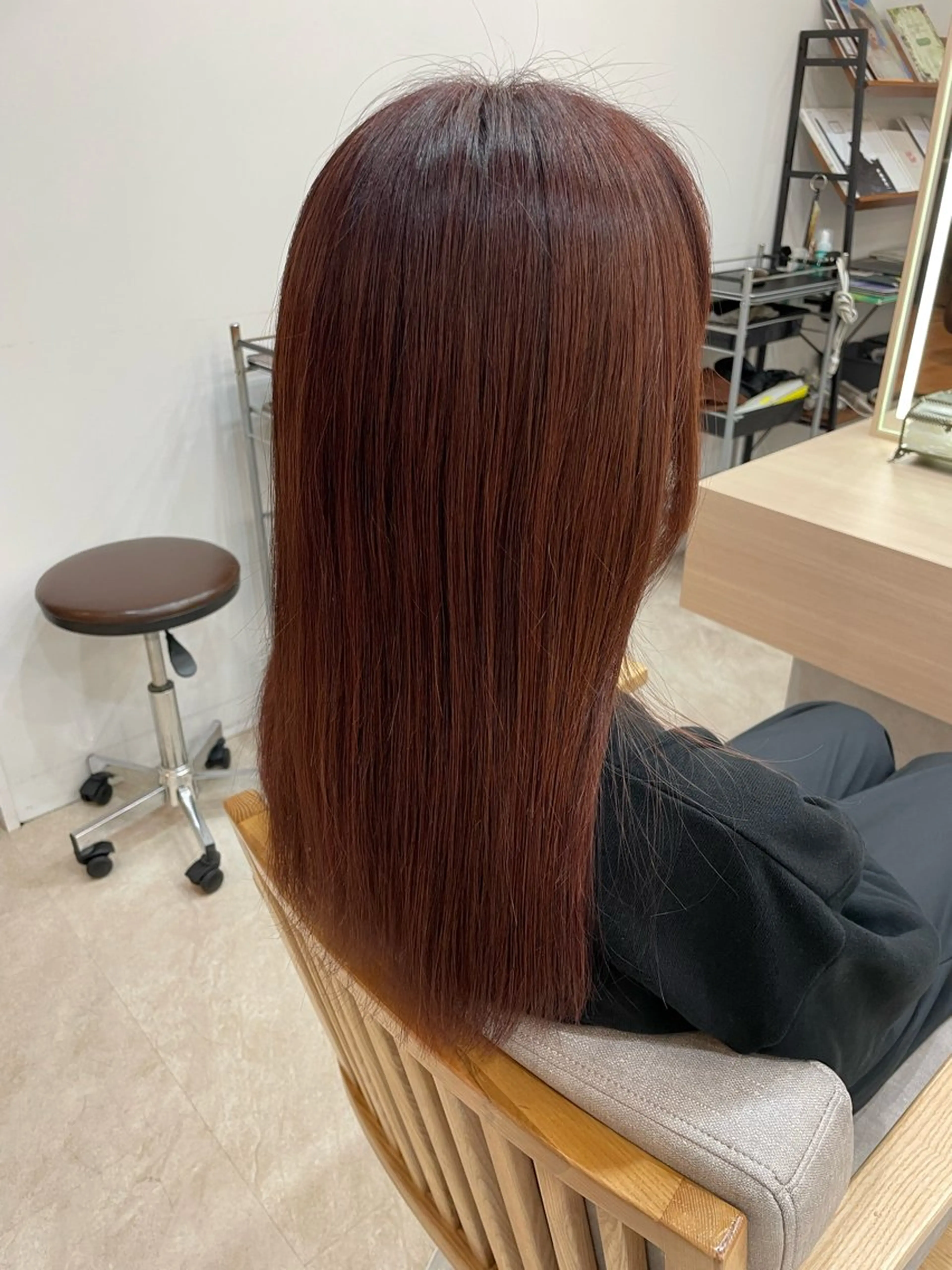 ロング カラー ブリーチ ブリーチなしカラー レッドカラー ☁️ natsuki☁️のヘアスタイル