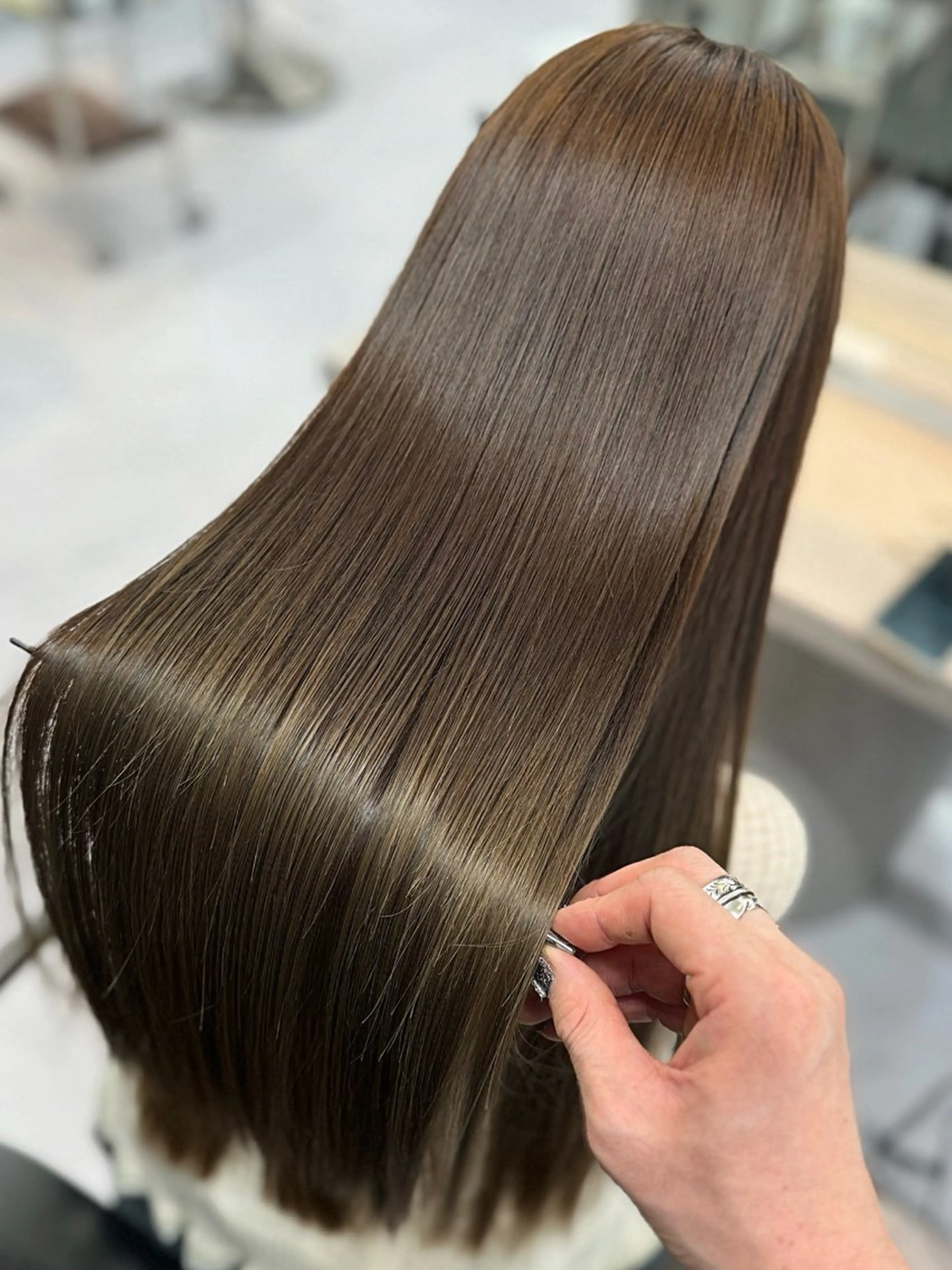 ロング カラー カット ヘアカラー 縮毛矯正 トリートメント 髪質改善/縮毛矯正/ ブリーチなしカラーのヘアスタイル