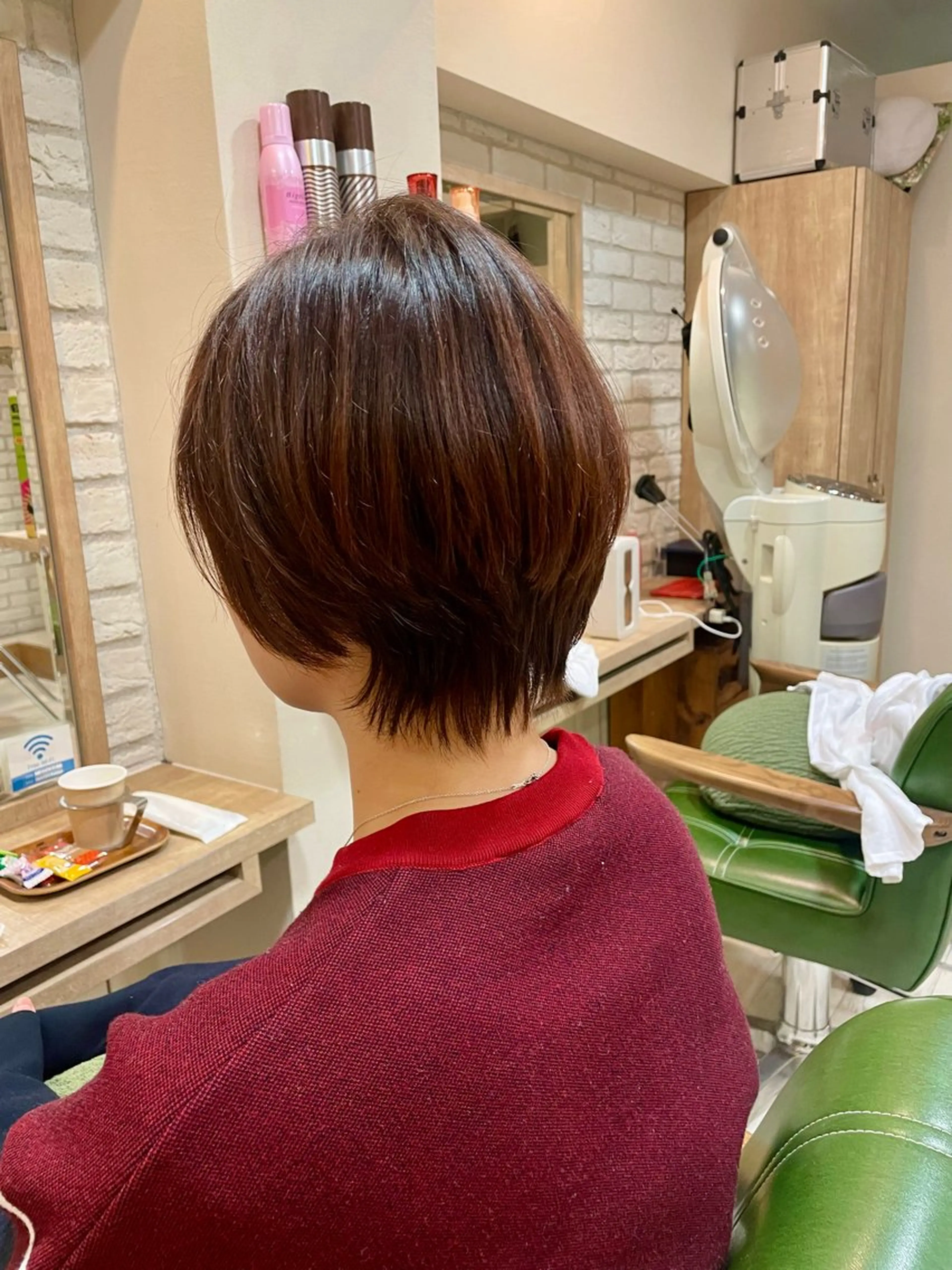 ショート カラー ブラウンカラー ピンクカラー ピンクブラウン ショートヘア 清水 有実子のヘアスタイル