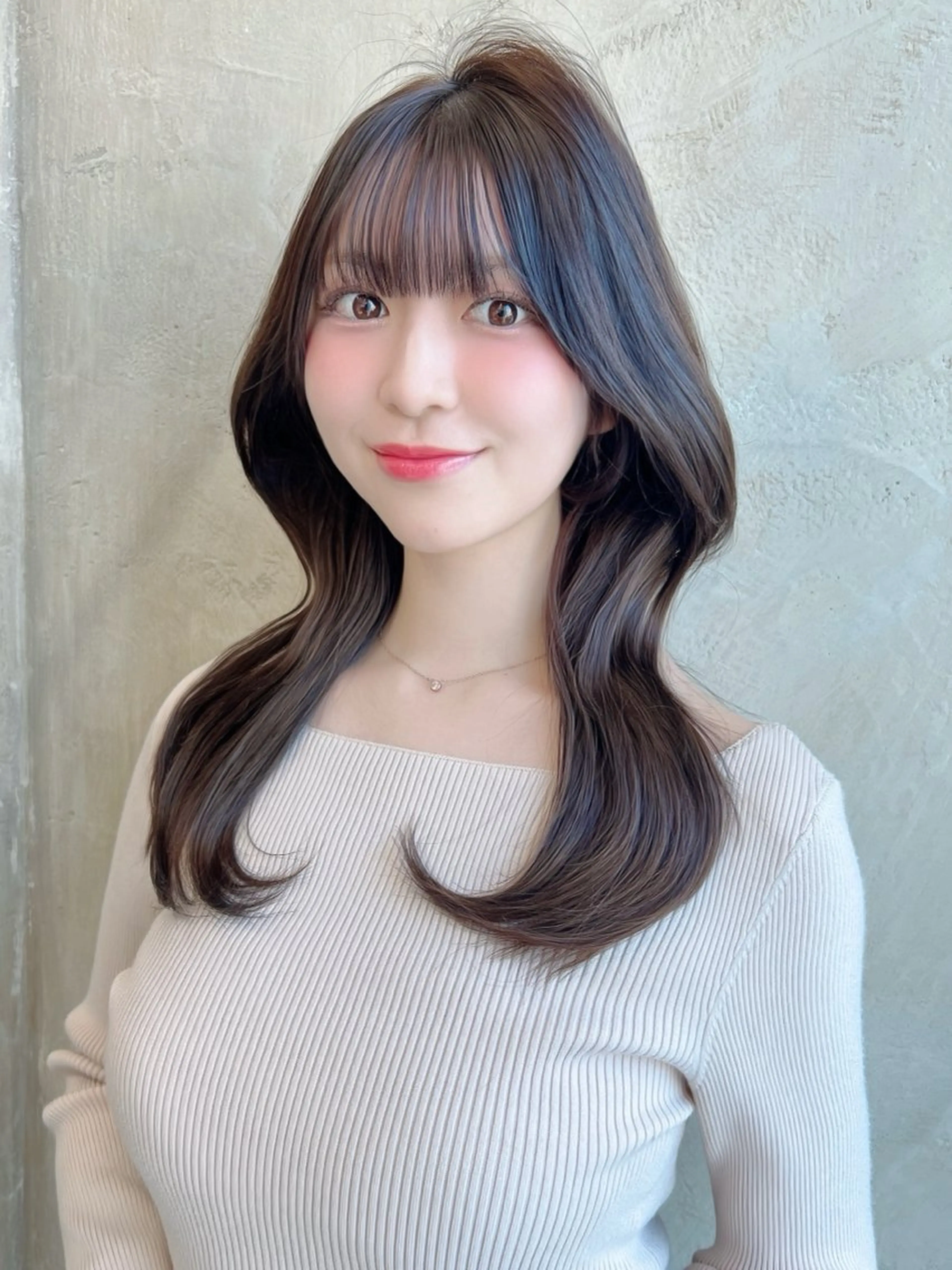 セミロング カラー パーマ カット ヘアカラー トリートメント 新宿✨顔周りカット 韓国ヘア/坂本亜裟海のヘアスタイル