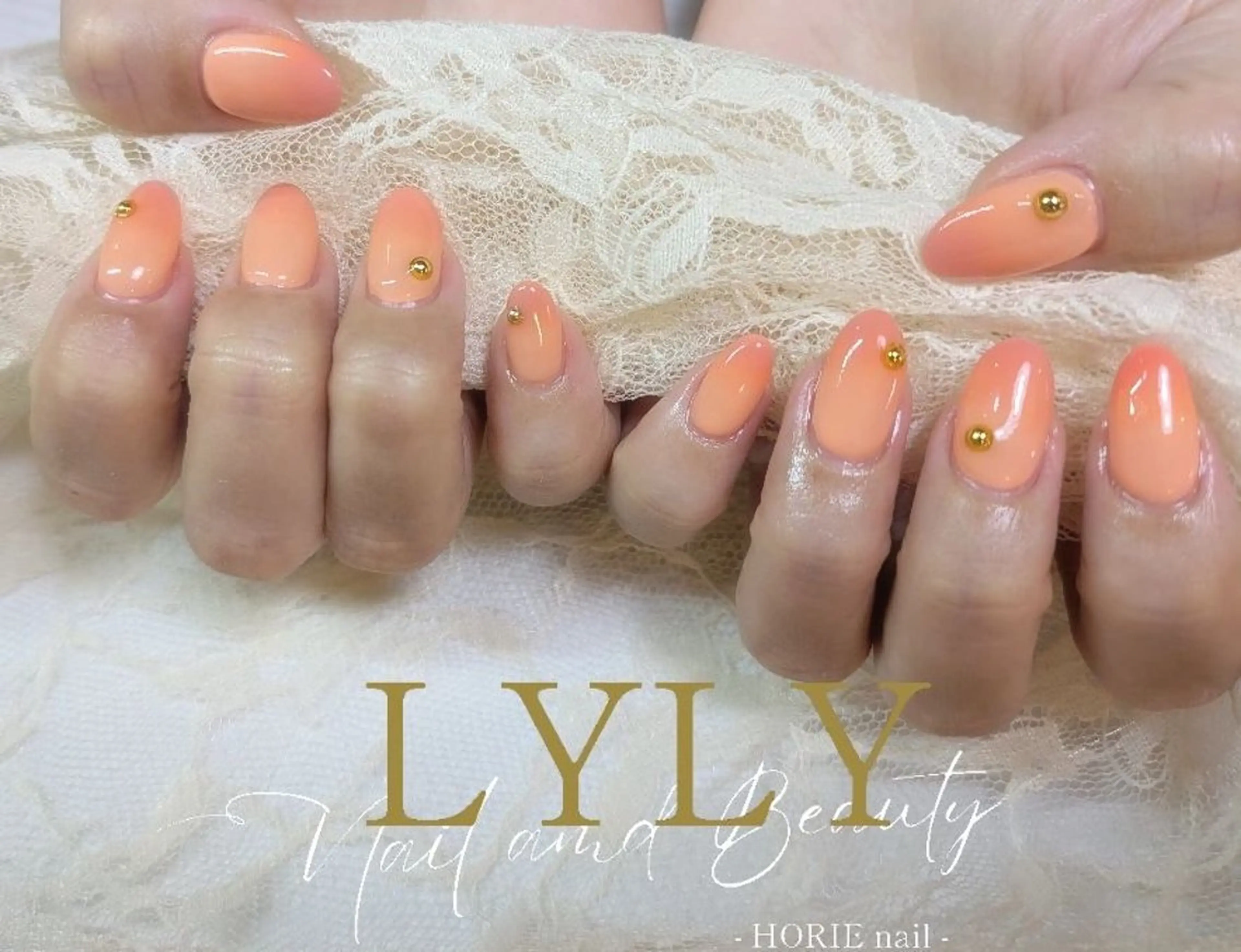ネイル オレンジ LYLY ✾ai✾のネイルデザイン