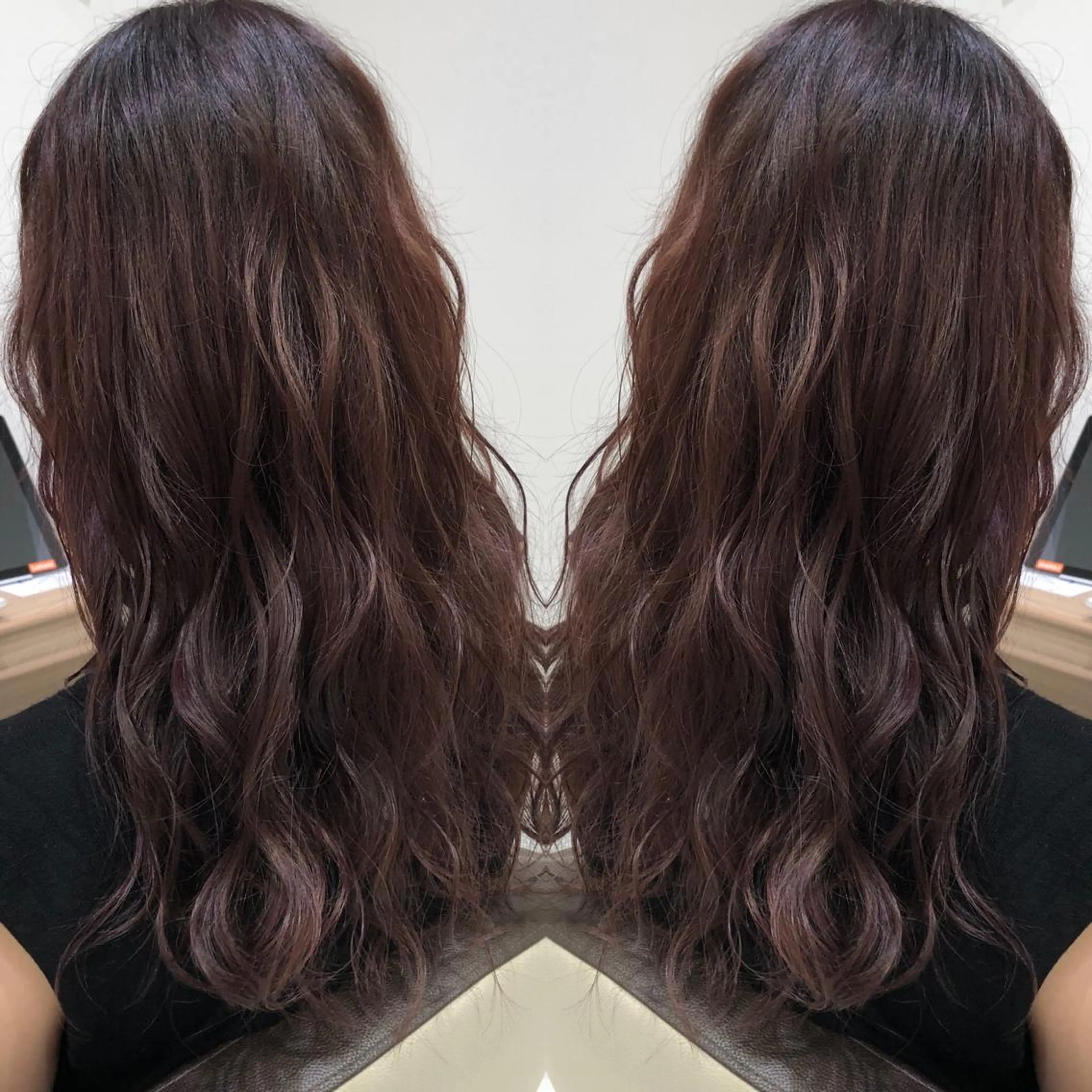 セミロング カラー ブラウンカラー ラベンダーカラー ラベンダーブラウン ピンクカラー 韓国レイヤー×透明感 カラー/山崎一輝のヘアスタイル