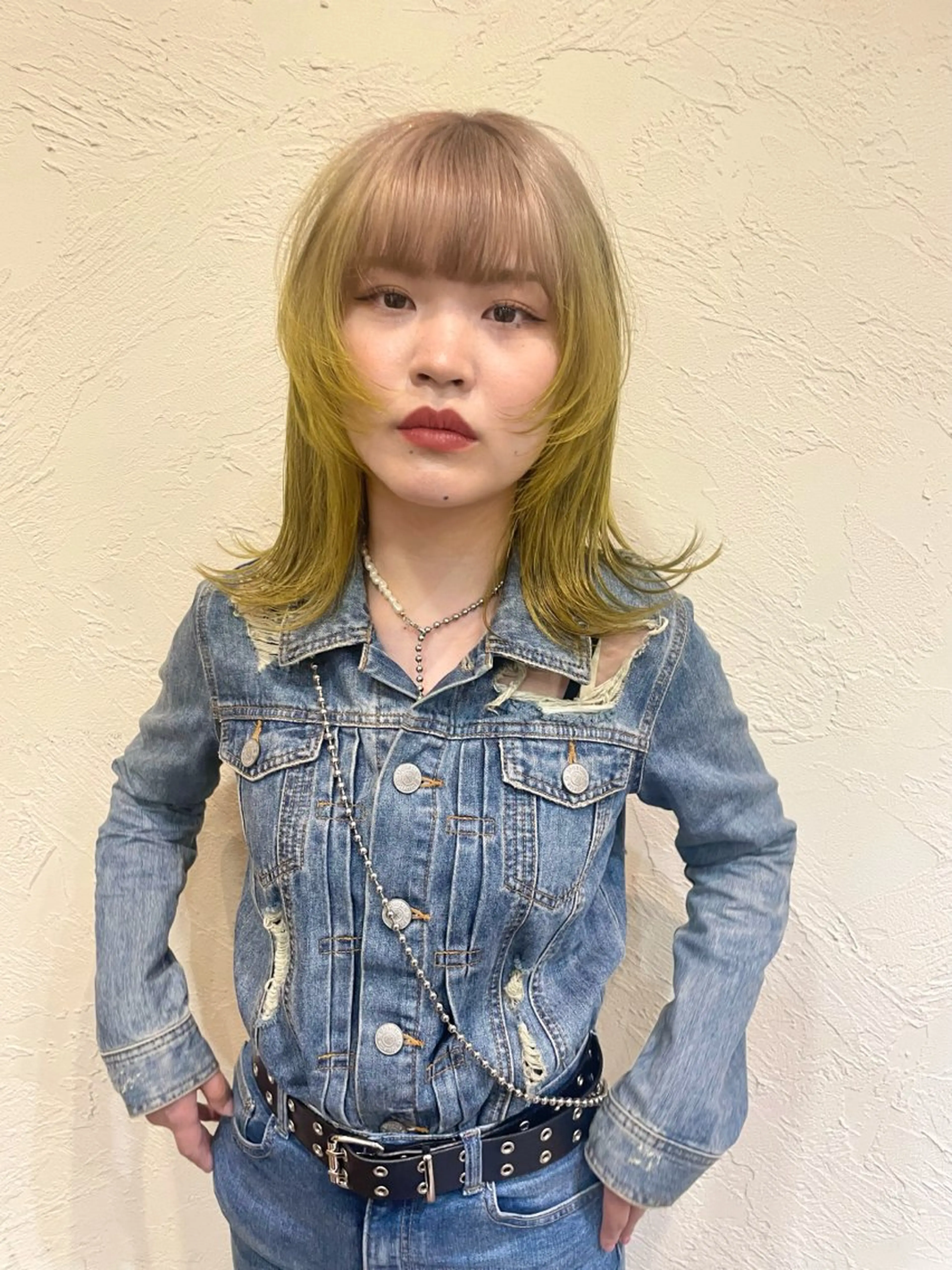 ミディアム ヘアカラー ハイトーン/デザイン カラー/るいのヘアスタイル