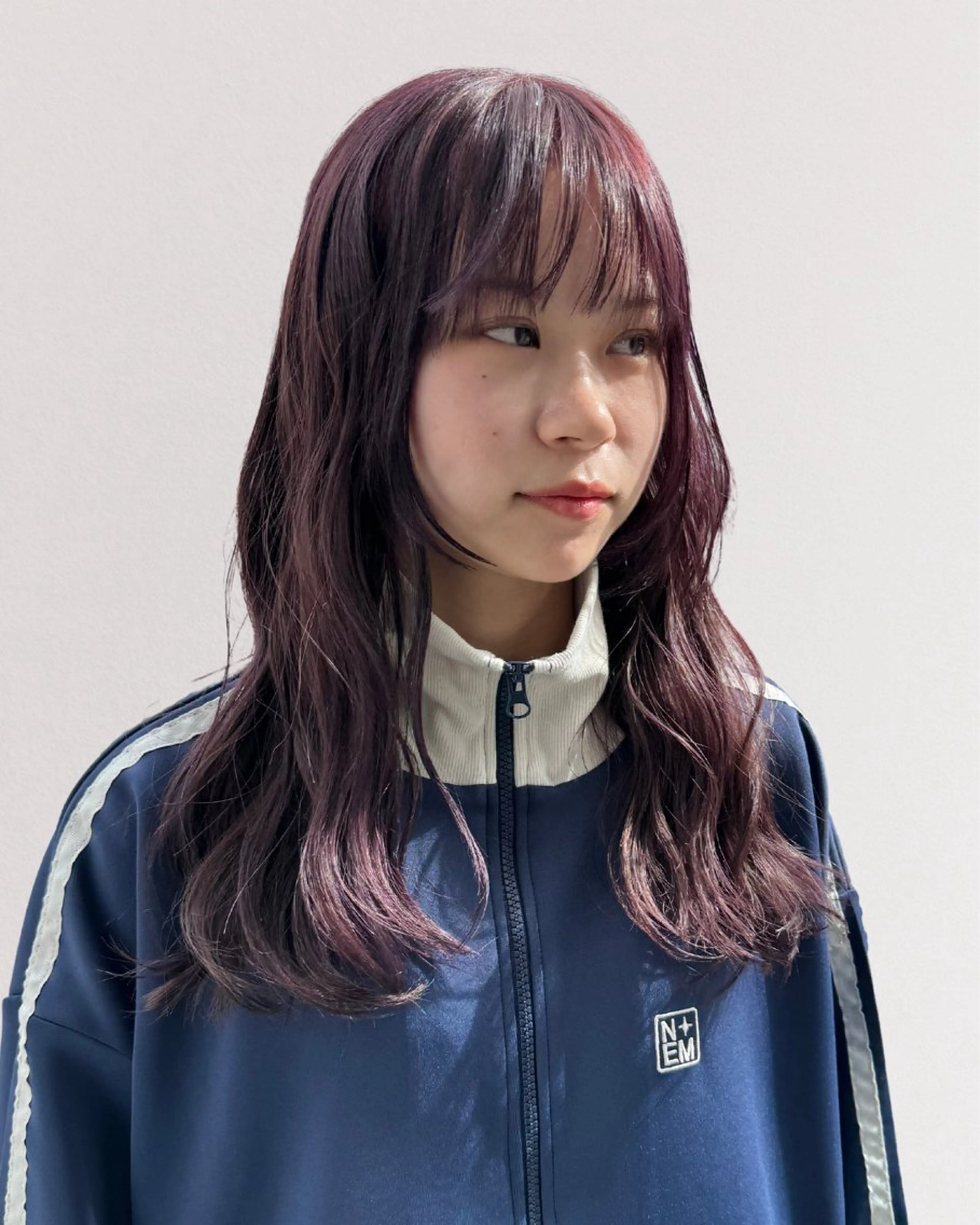 セミロング カラー ブリーチ ダブルカラー ラベンダーカラー ラベンダーピンク ブリーチなしカラー KOHNO ナチュラルデザインのヘアスタイル