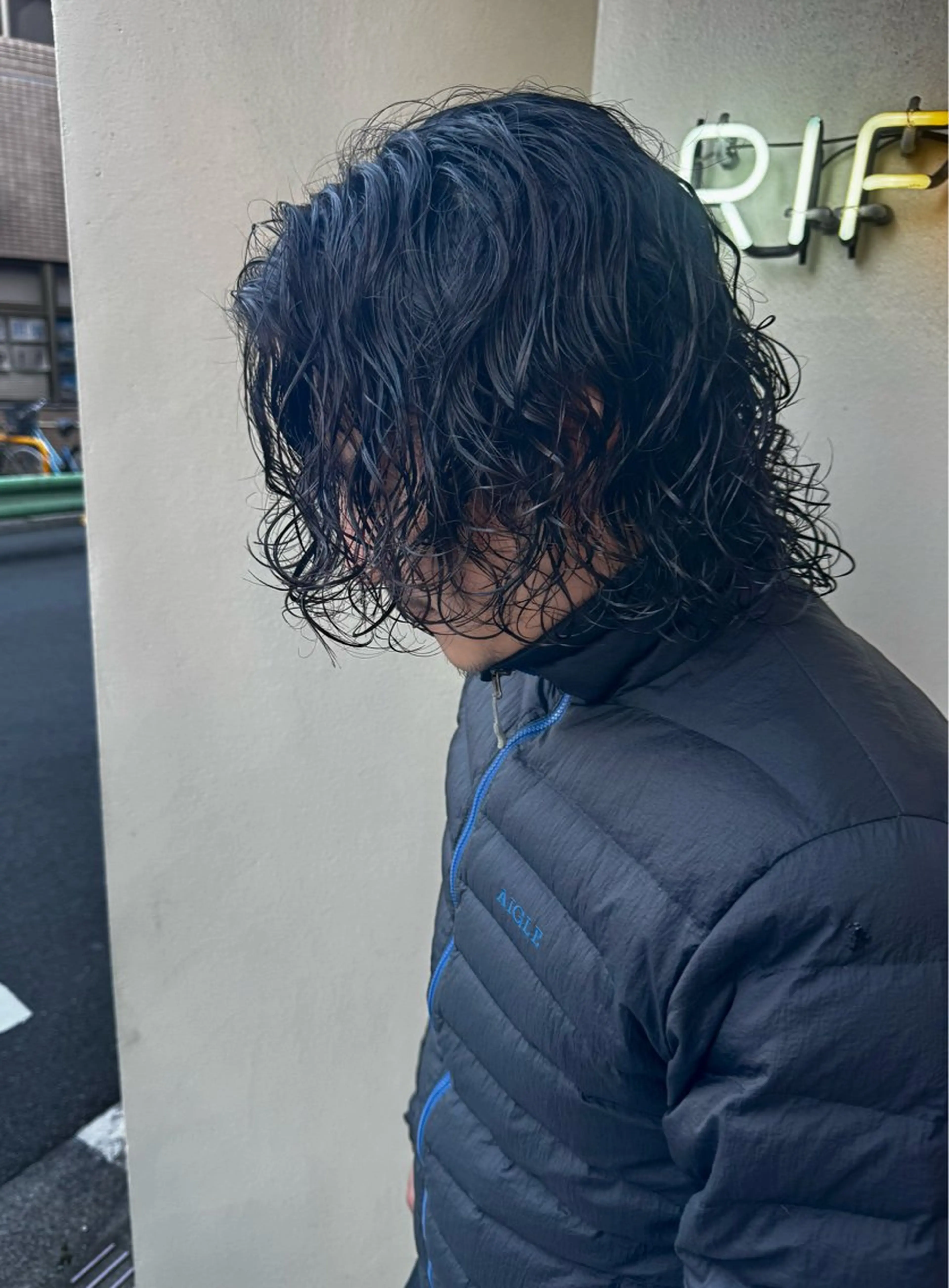 ミディアム パーマ 園田 将士のヘアスタイル