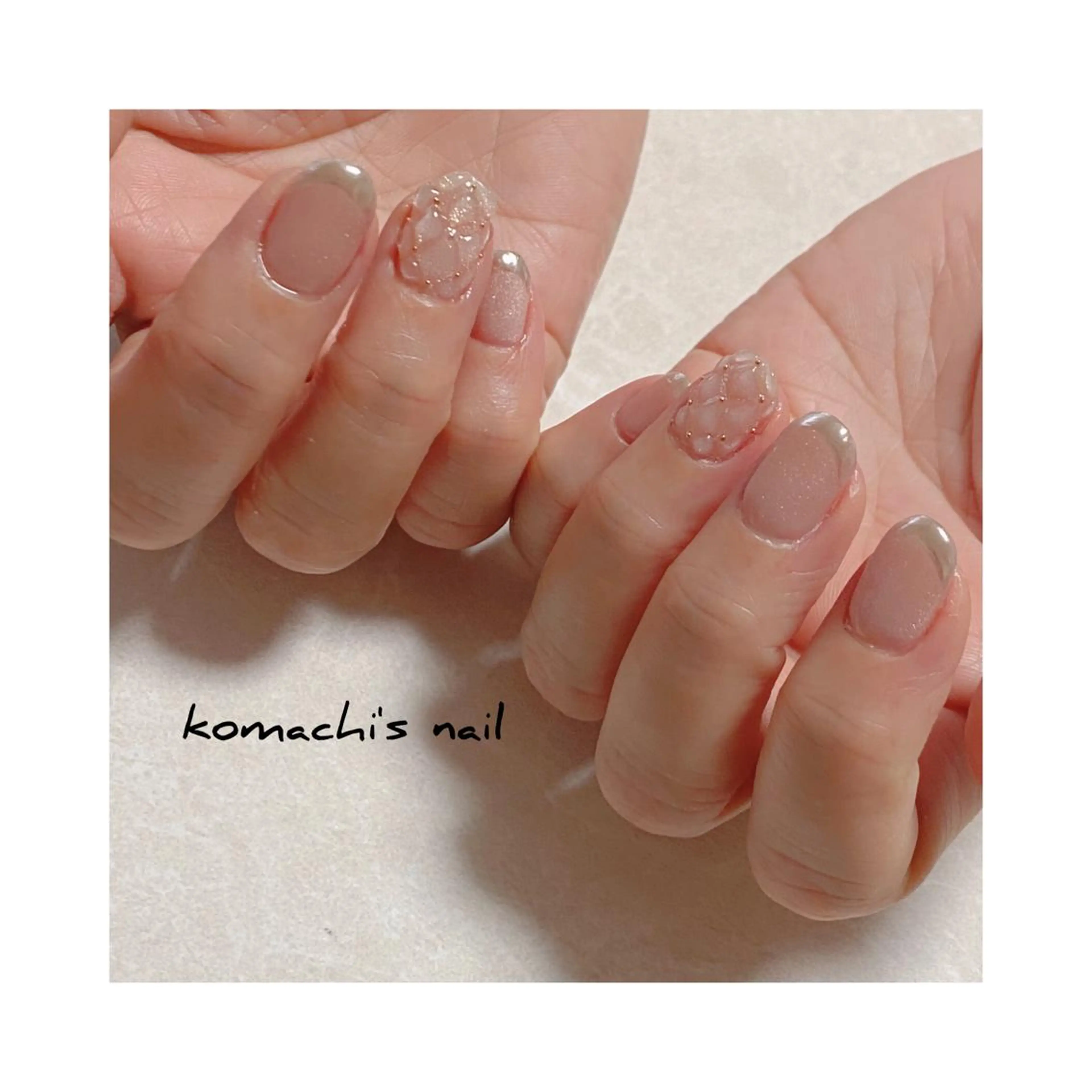 ネイル フレンチネイル ミラーネイル akita kazumiのネイルデザイン