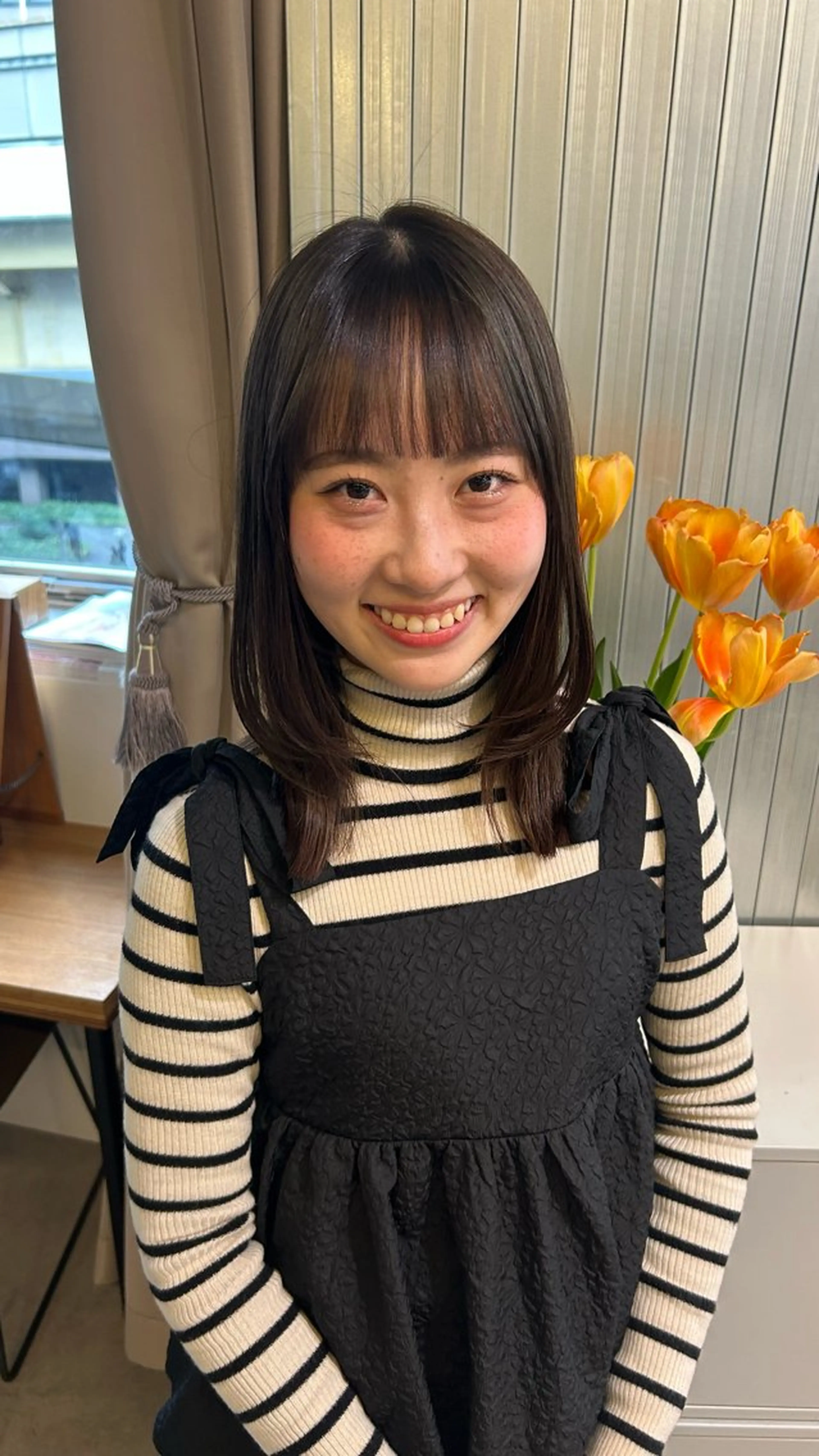 ミディアム 顔まわりレイヤー 顔周りカット 韓国風ヘア レイヤーカット 似合わせカット 梅田美容室/美髪 /sayaのヘアスタイル