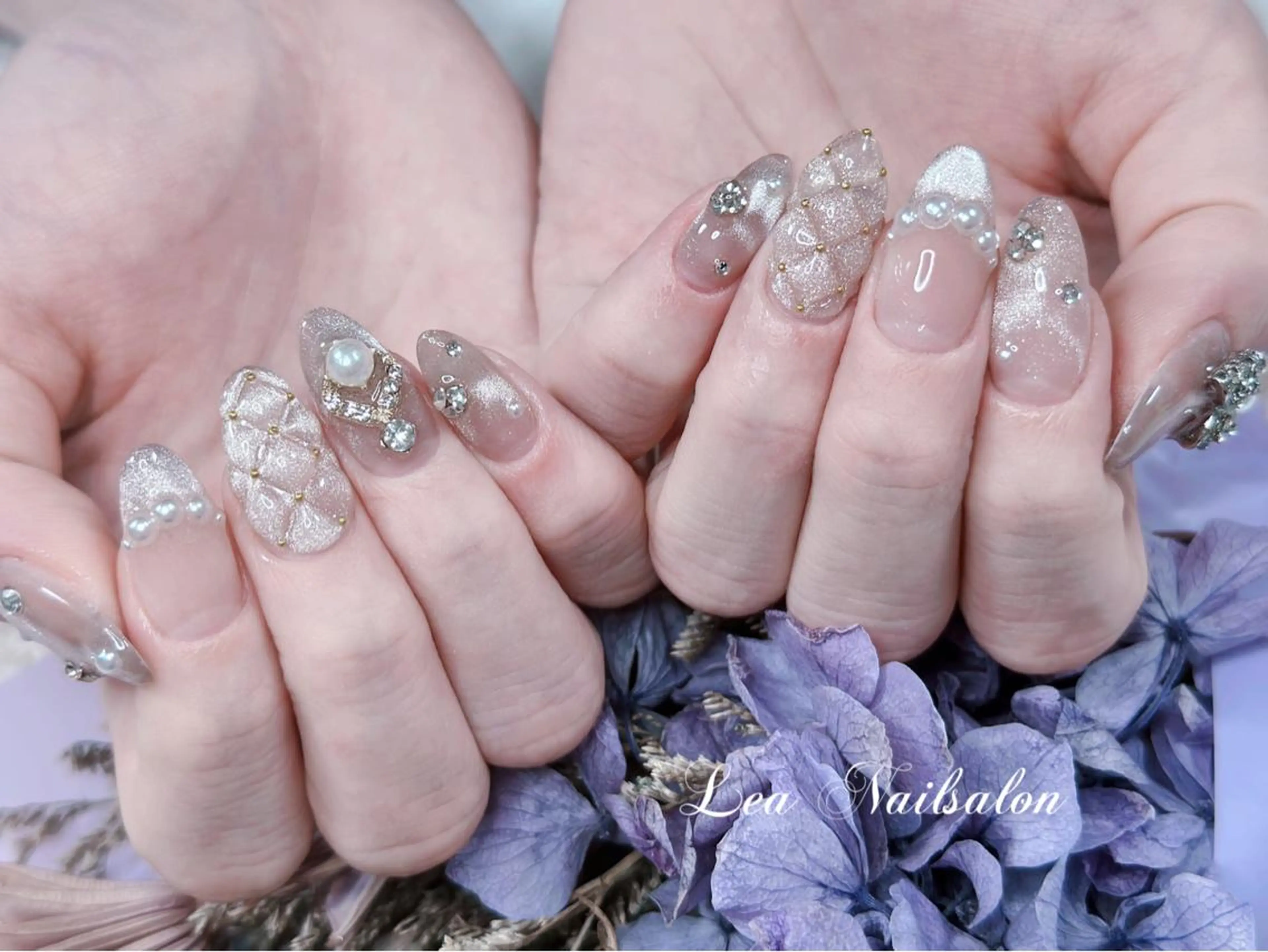 セミロング カラー ネイル Le’a NailSalonのネイルデザイン