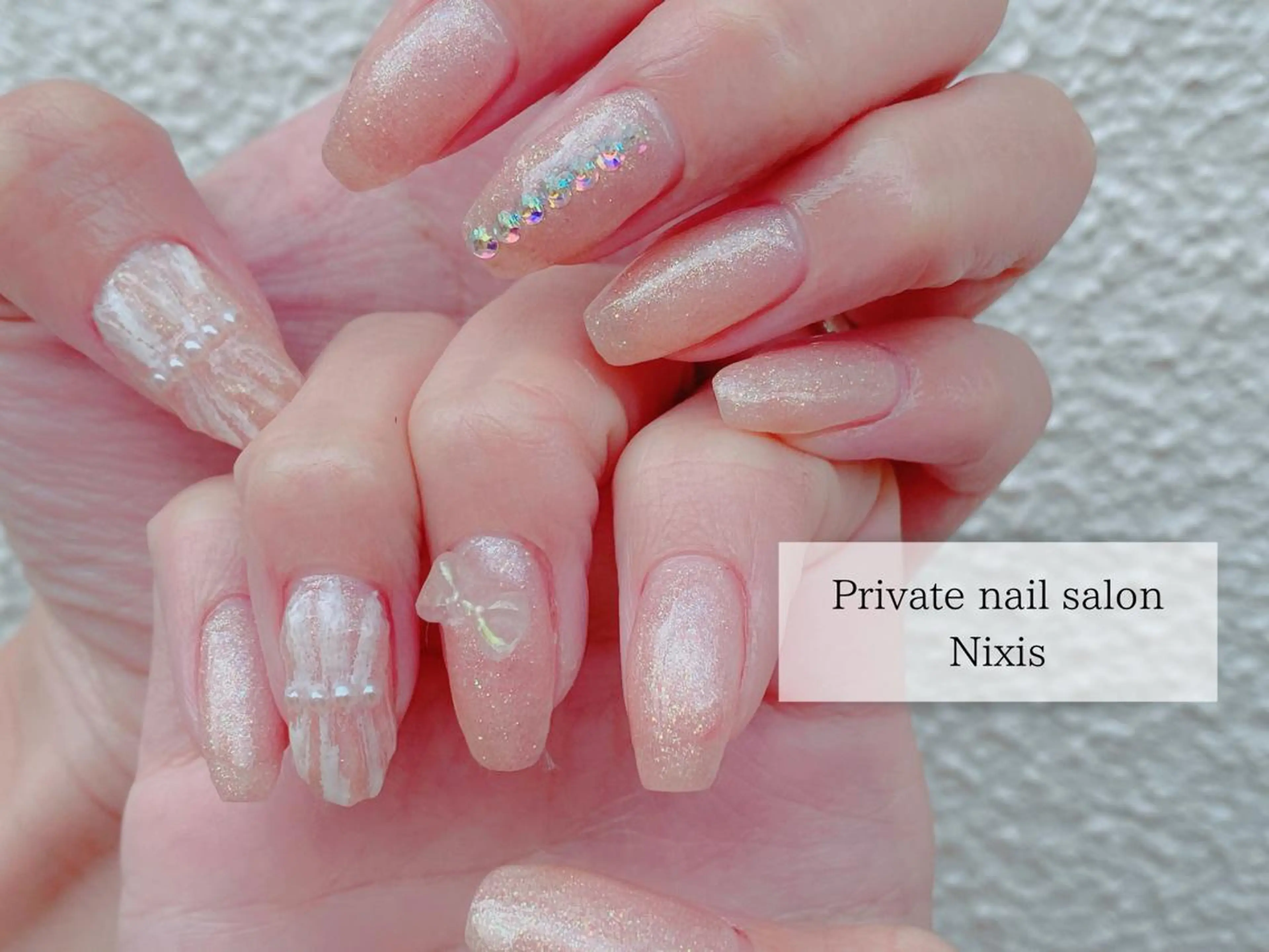 ネイル リボン 大人キレイ 𝑁𝑖𝑥𝑖𝑠のネイルデザイン