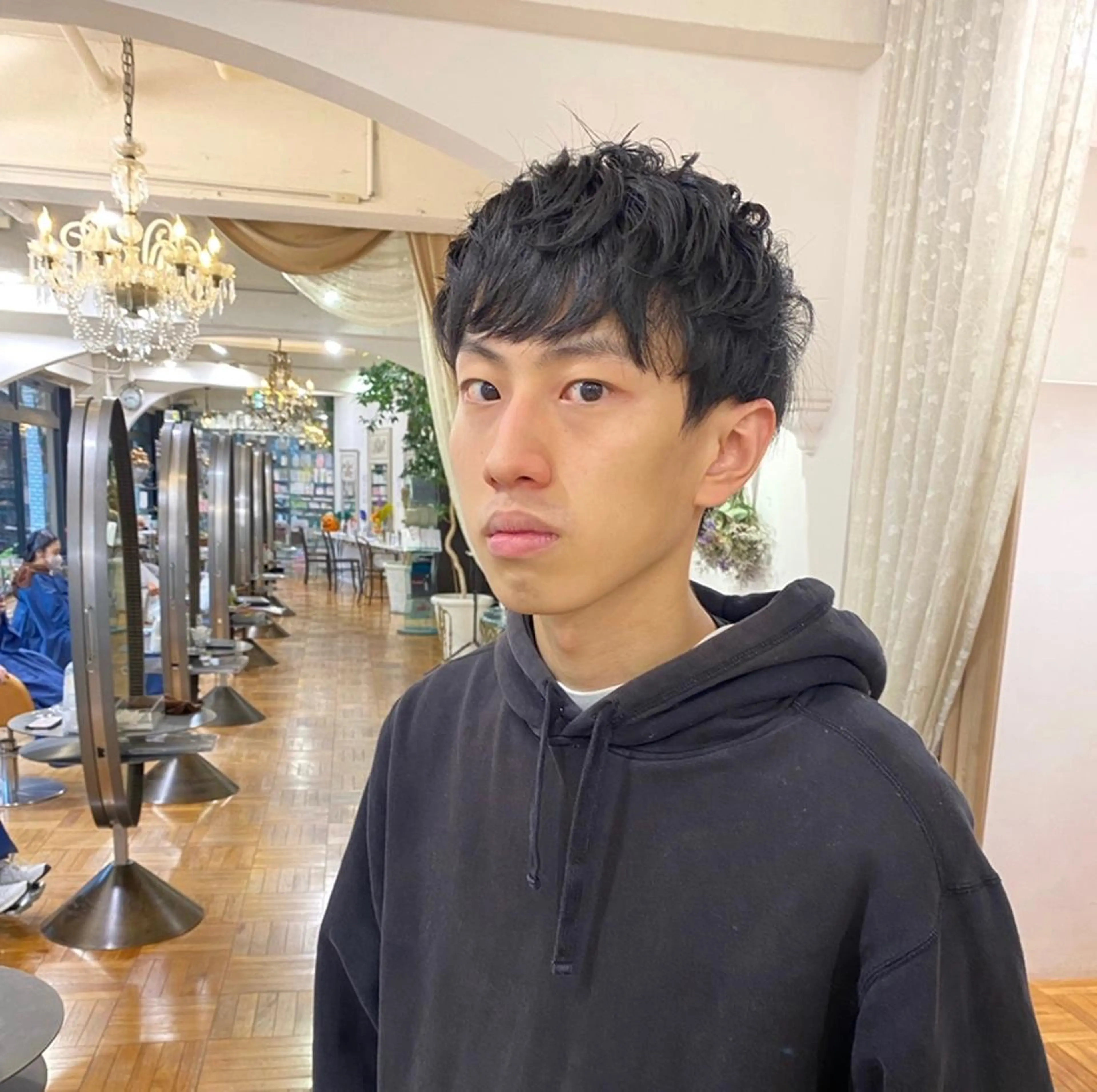 パーマ メンズ ボブ  レイヤー 髪質改善  相澤晃希のヘアスタイル