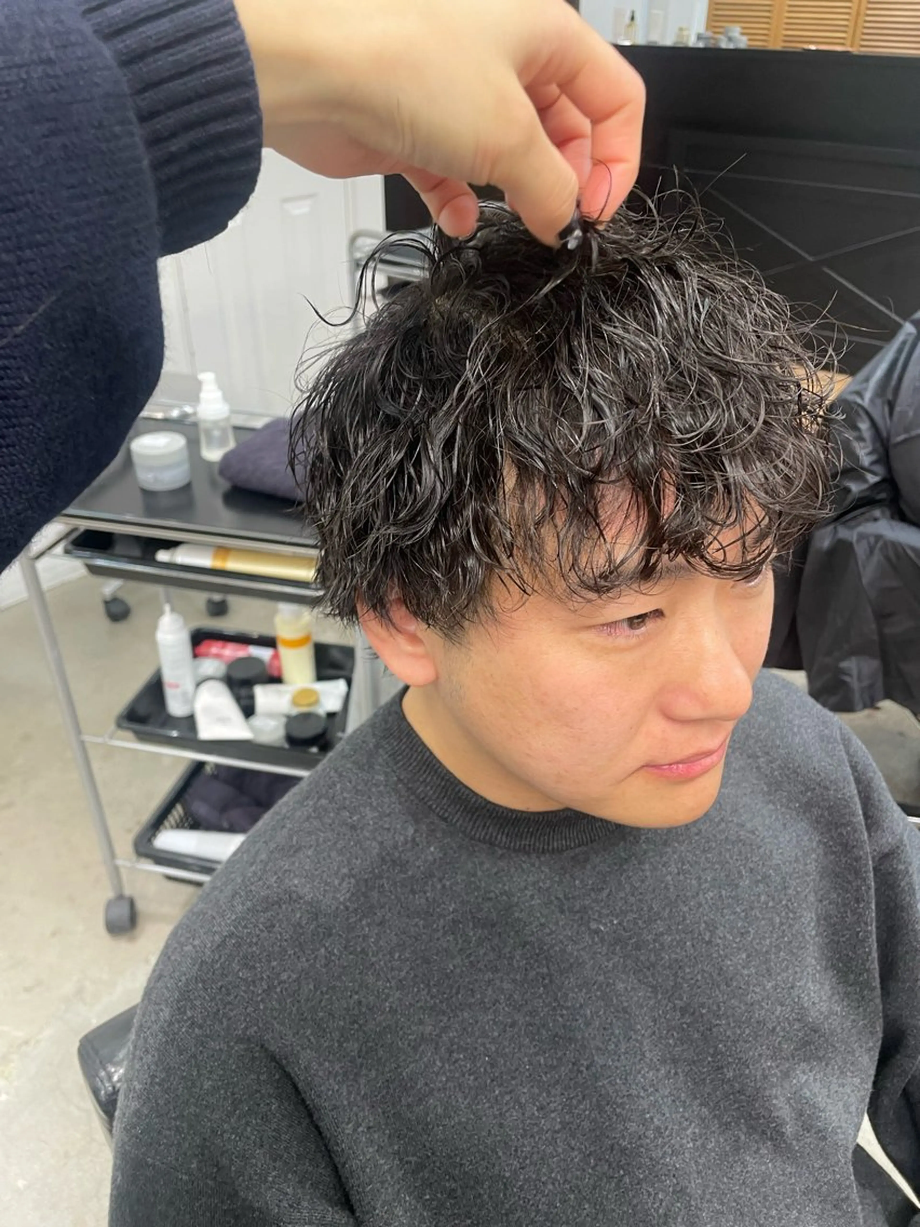 パーマ メンズ 韓国ヘア/wカラー レイヤー/RIN🎀のヘアスタイル