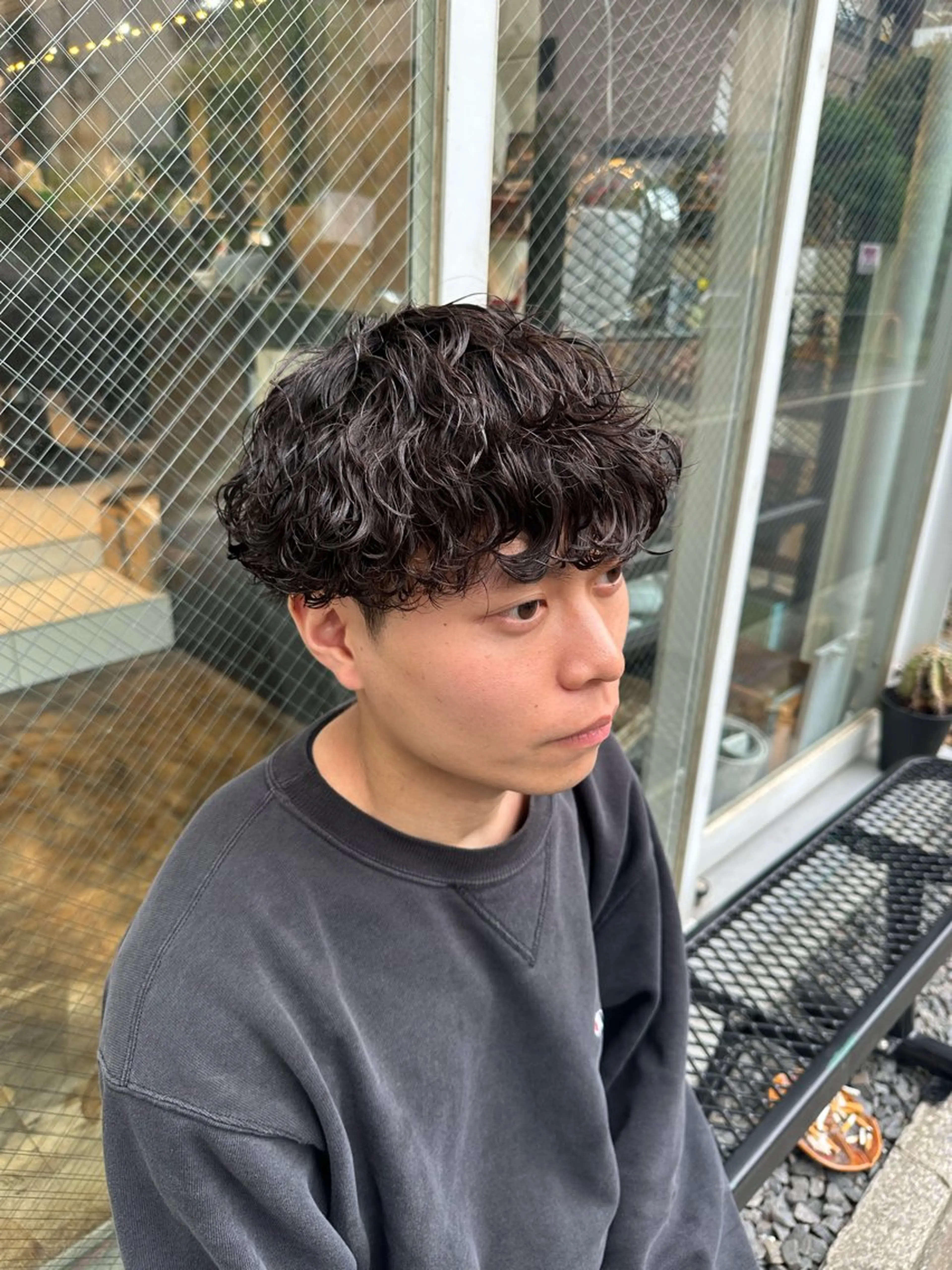 ショート パーマ メンズ メンズパーマ 波巻きパーマ カット パーマ トリートメント ツイスパ/メンズ パーマ/歩夢のヘアスタイル