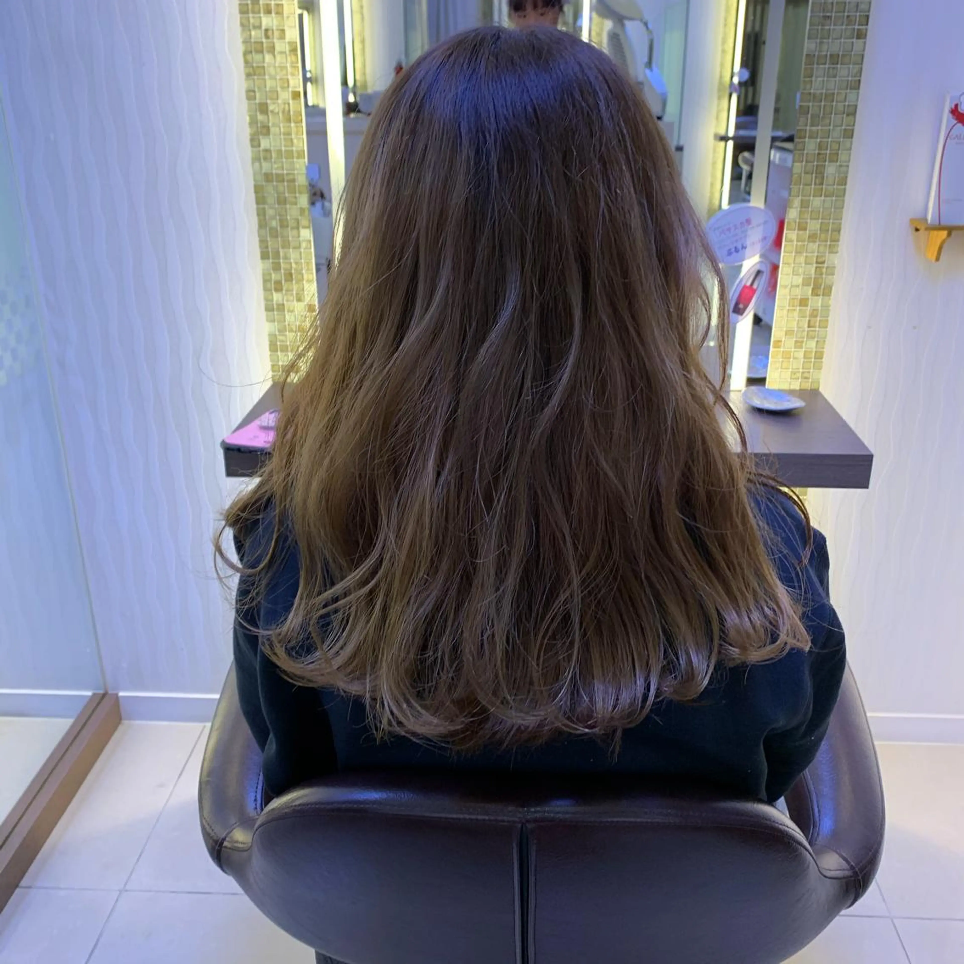 セミロング カラー 似合わせカットカラー ♡佐藤捺美のヘアスタイル