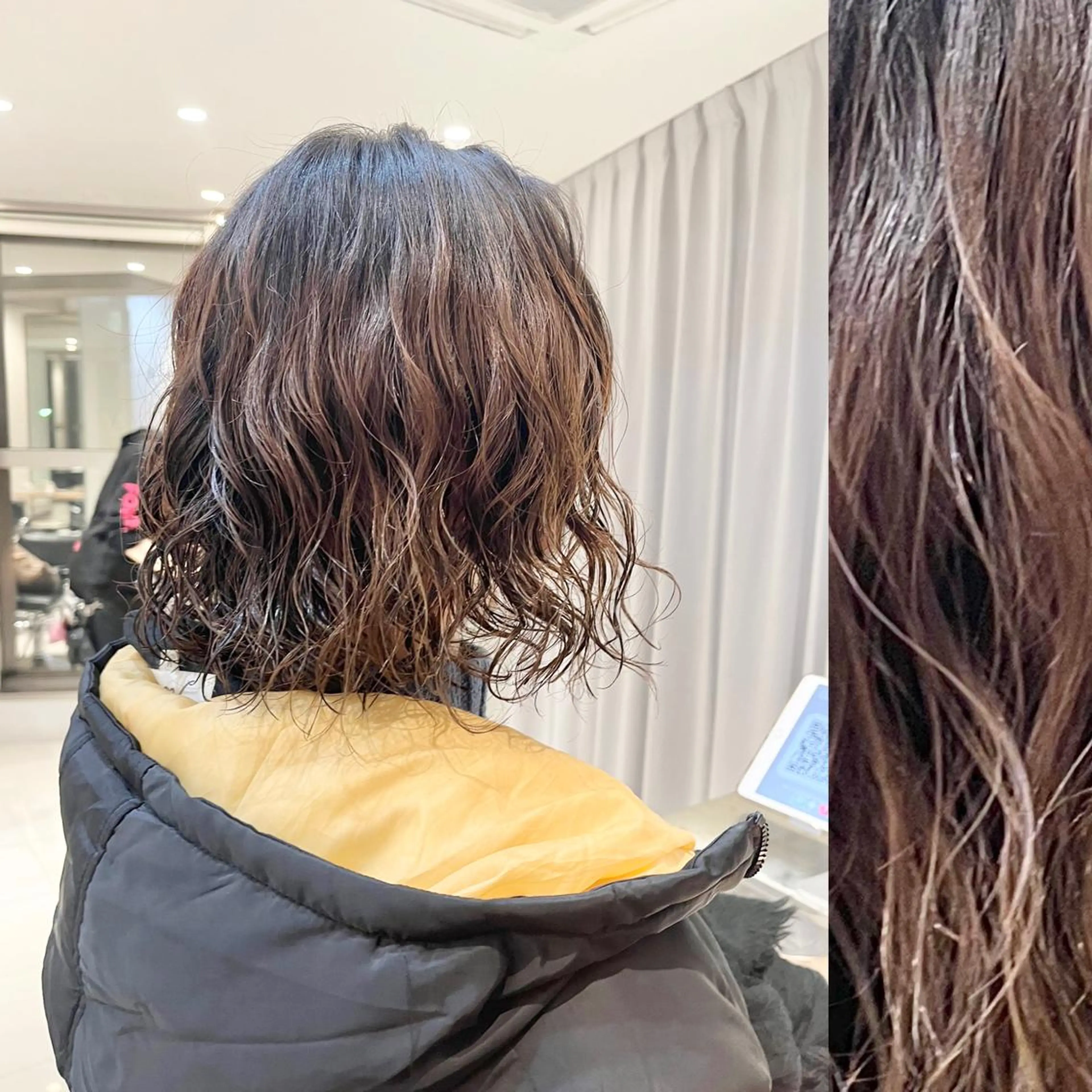 ミディアム パーマ ラベンダーベージュ ラベンダーブラウン ピンクブラウン レッドブラウン 顔周りカット stylist ◎RUKI.のヘアスタイル