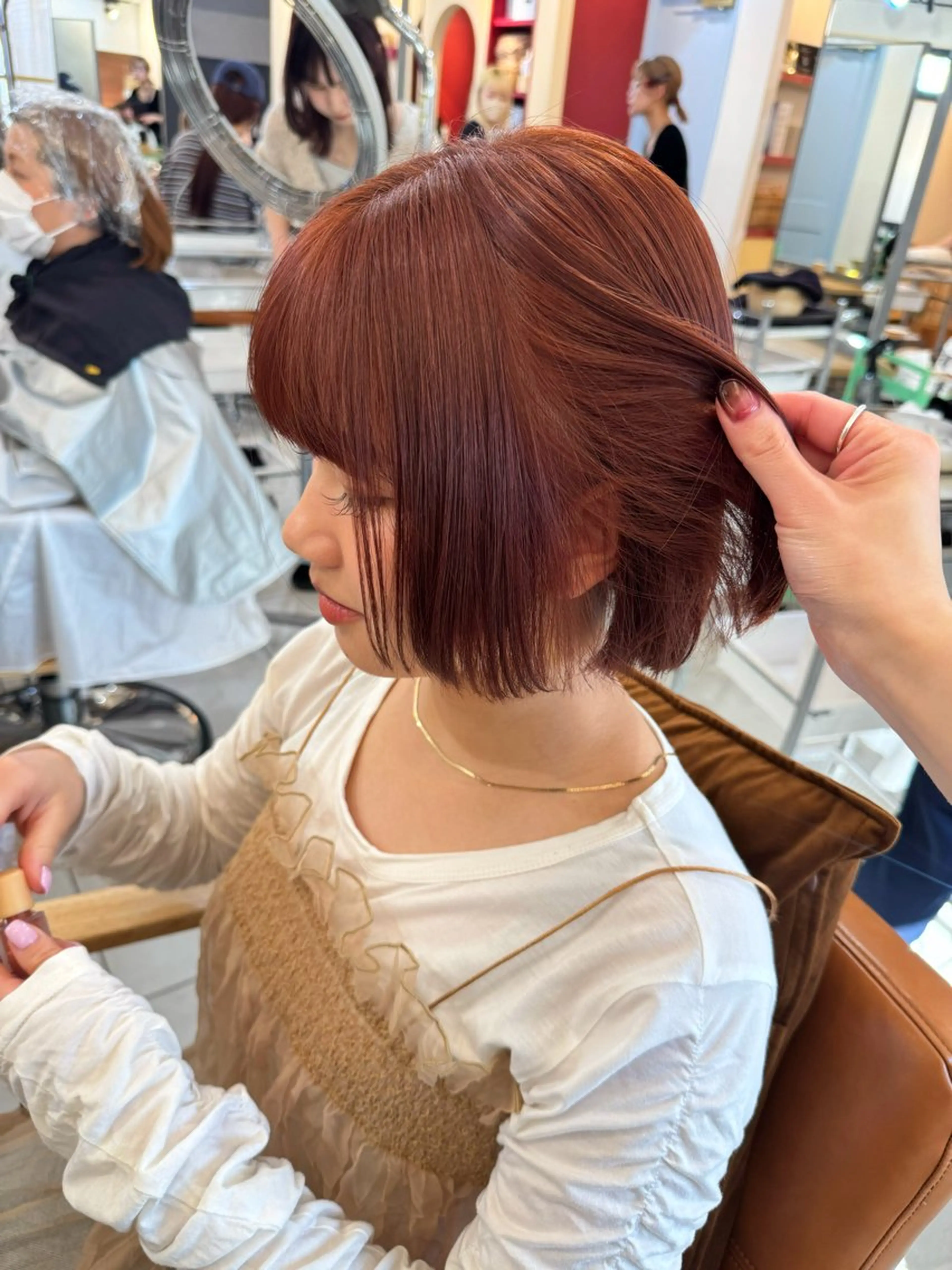 ショート カラー ボブ カット ヘアカラー トリートメント ayaka/暖色 /ニュアンスボブのヘアスタイル