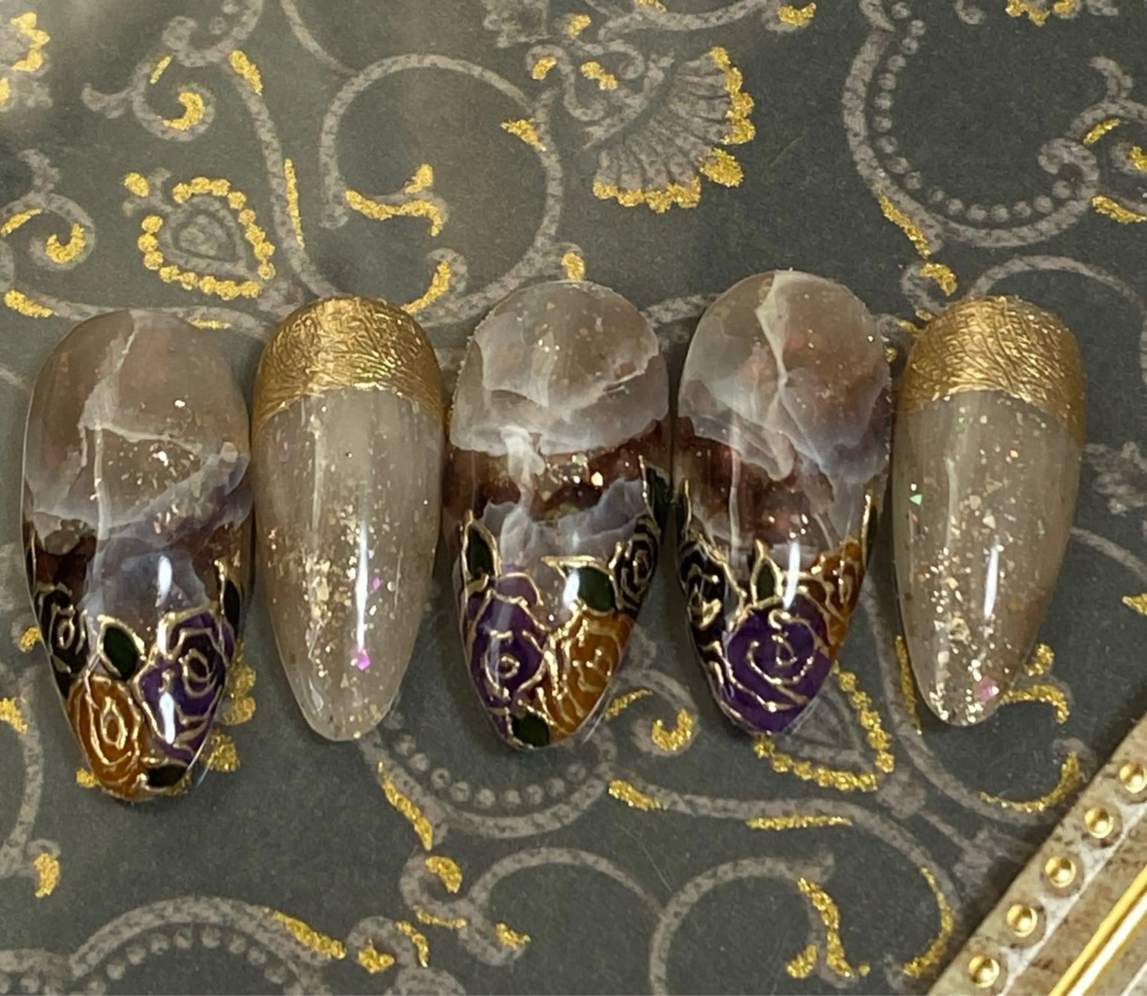 ネイル フラワーネイル 自宅ネイルサロン ♦️nuance♦️のネイルデザイン