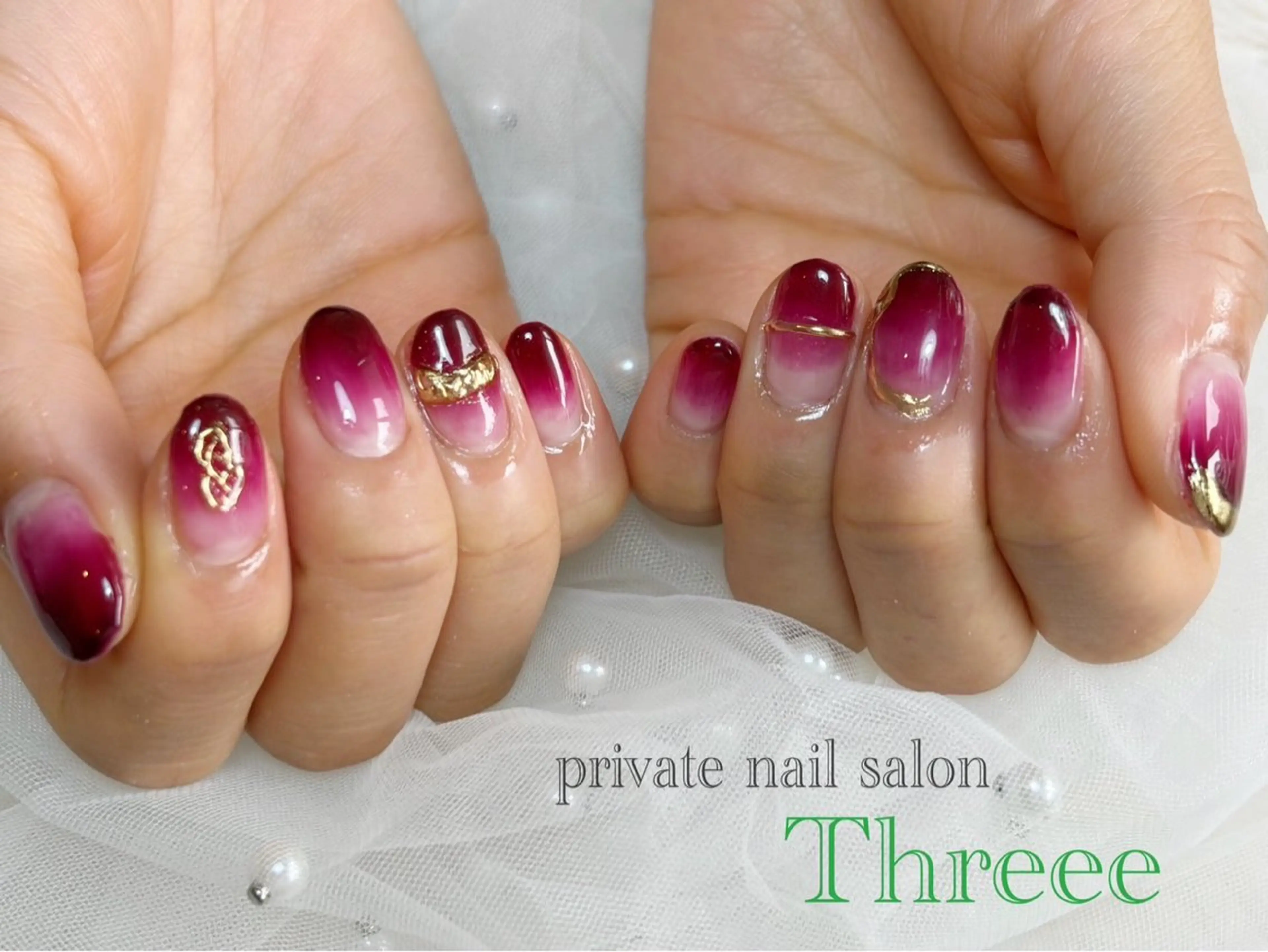 ネイル アートネイル グラデーション ハンドネイル Nail salon - Threee　-のネイルデザイン