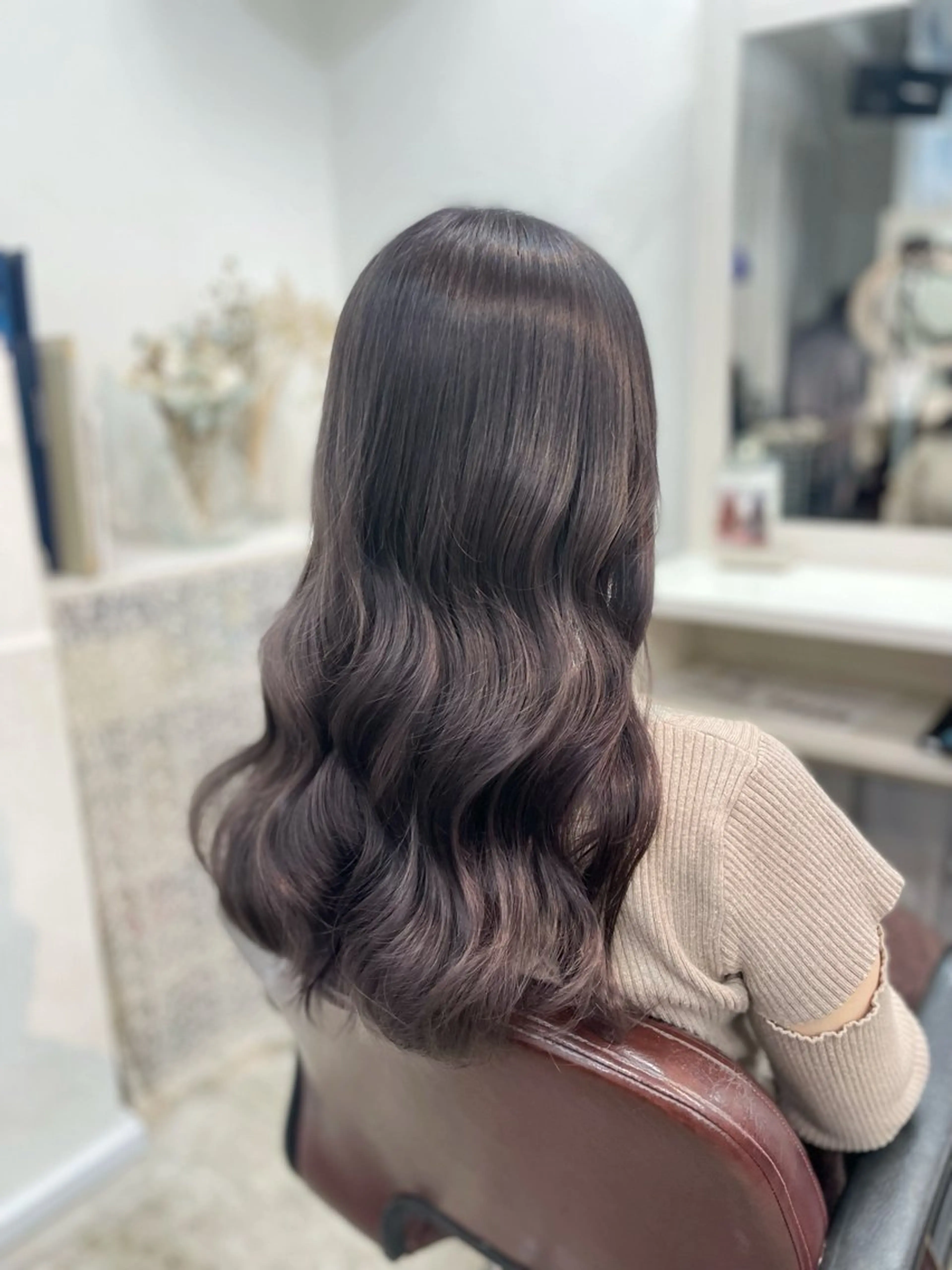 ロング カラー ヘアカラー トリートメント ヘアセット 韓国ヘア🤍髪質改善 🇰🇷AKANEのヘアスタイル