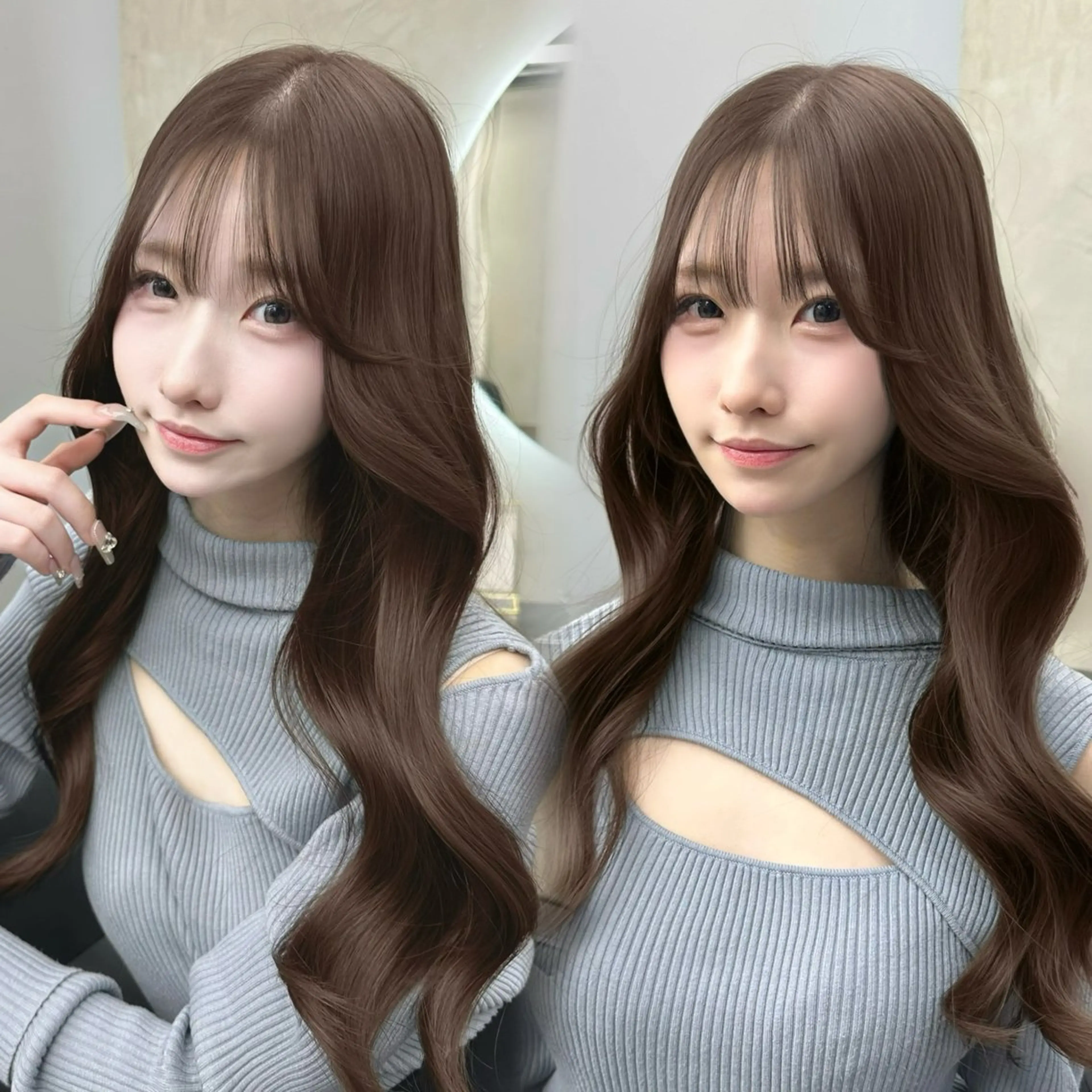 ロング カット ヘアカラー トリートメント 韓国/ワンホンヘア 髪質改善/MaCoのヘアスタイル