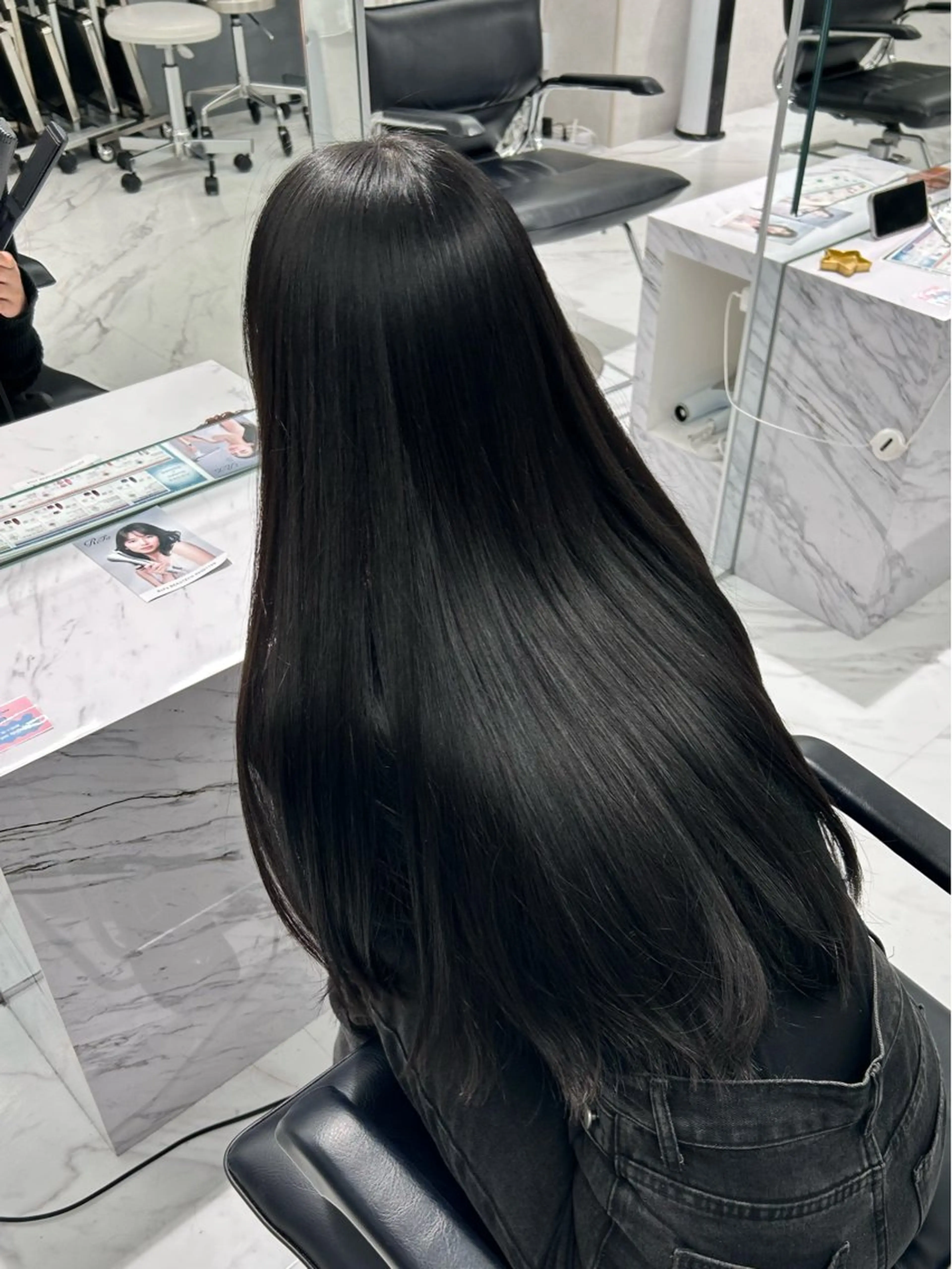 ロング カラー 黒髪 ヘアカラー shizuna/平尾 /カラー/髪質改善のヘアスタイル