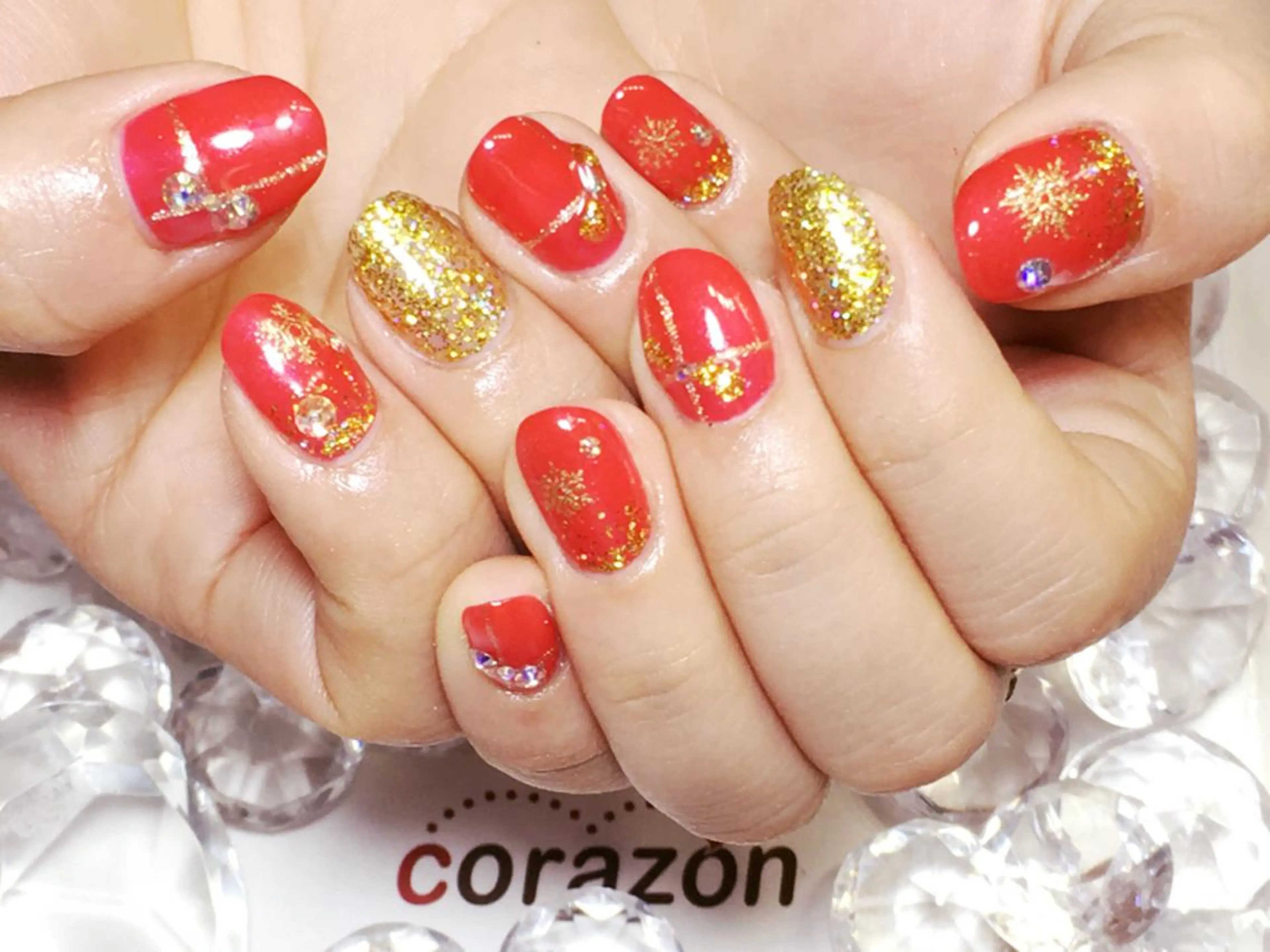 ネイル アートネイル ラメ(グリッター) リボン ネイリスト aicoのネイルデザイン