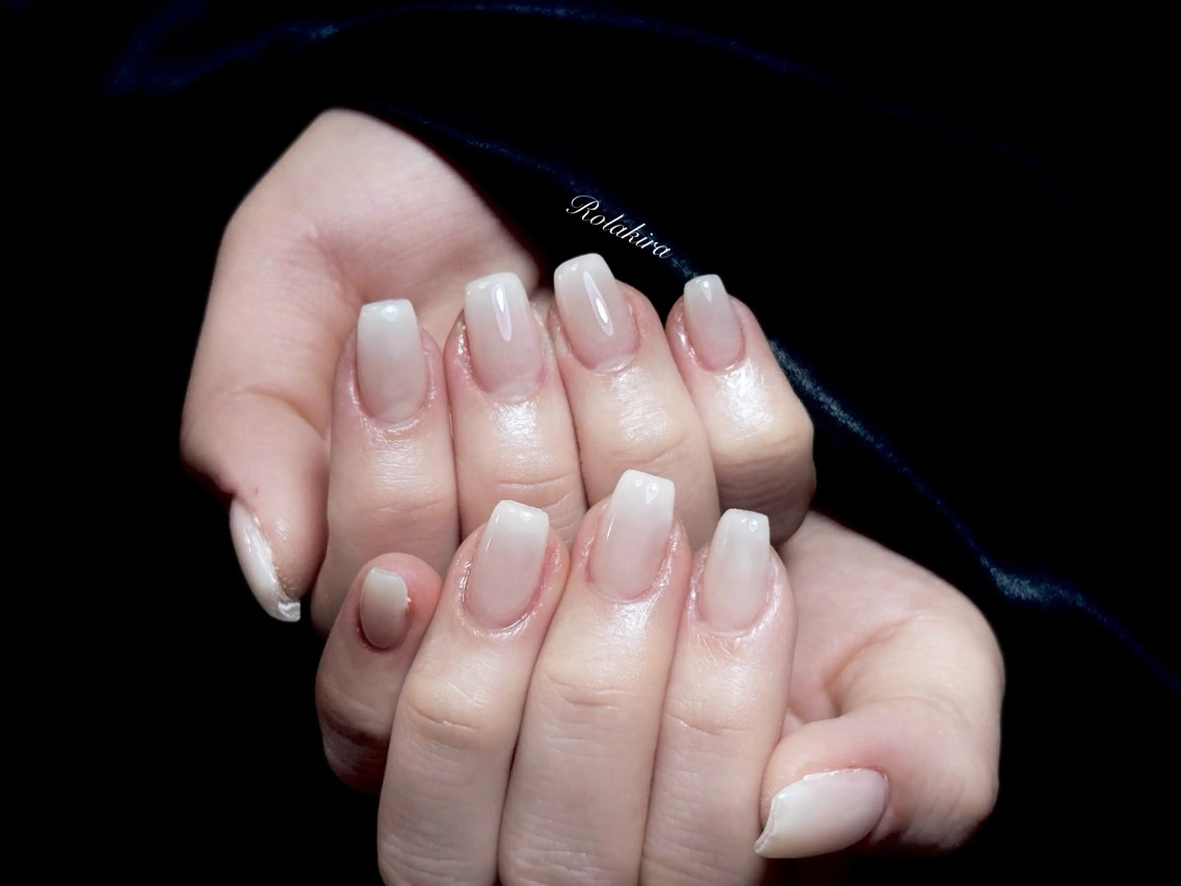 ネイル チークネイル 長さ出し フレンチネイル ジェルネイル 韓国ネイル ハンドネイル Rola kira 麗のネイルデザイン