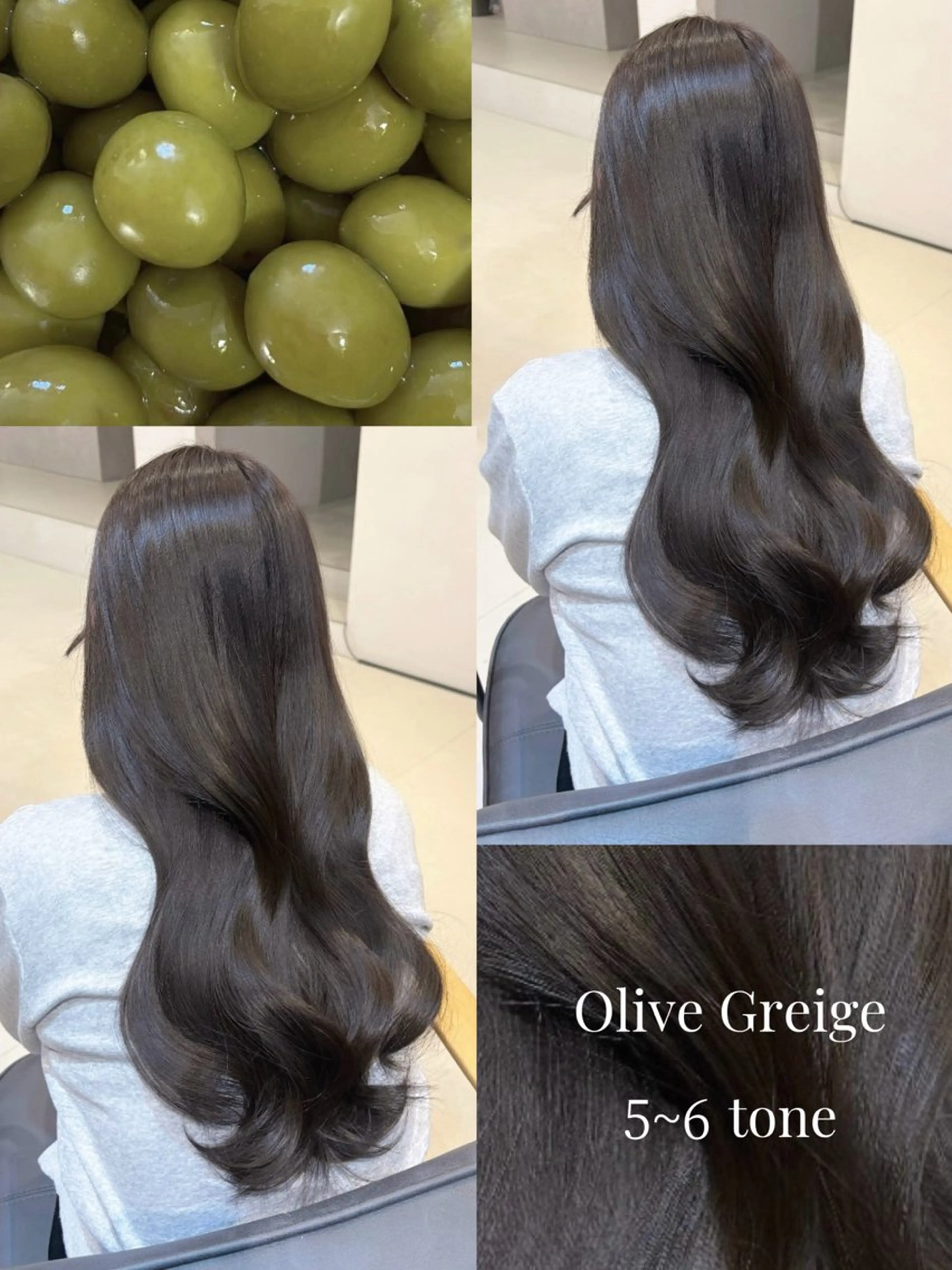 カラー グレージュ オリーブグレージュ オリーブグレー ヘアカラー トリートメント 白岩 葉月のヘアスタイル