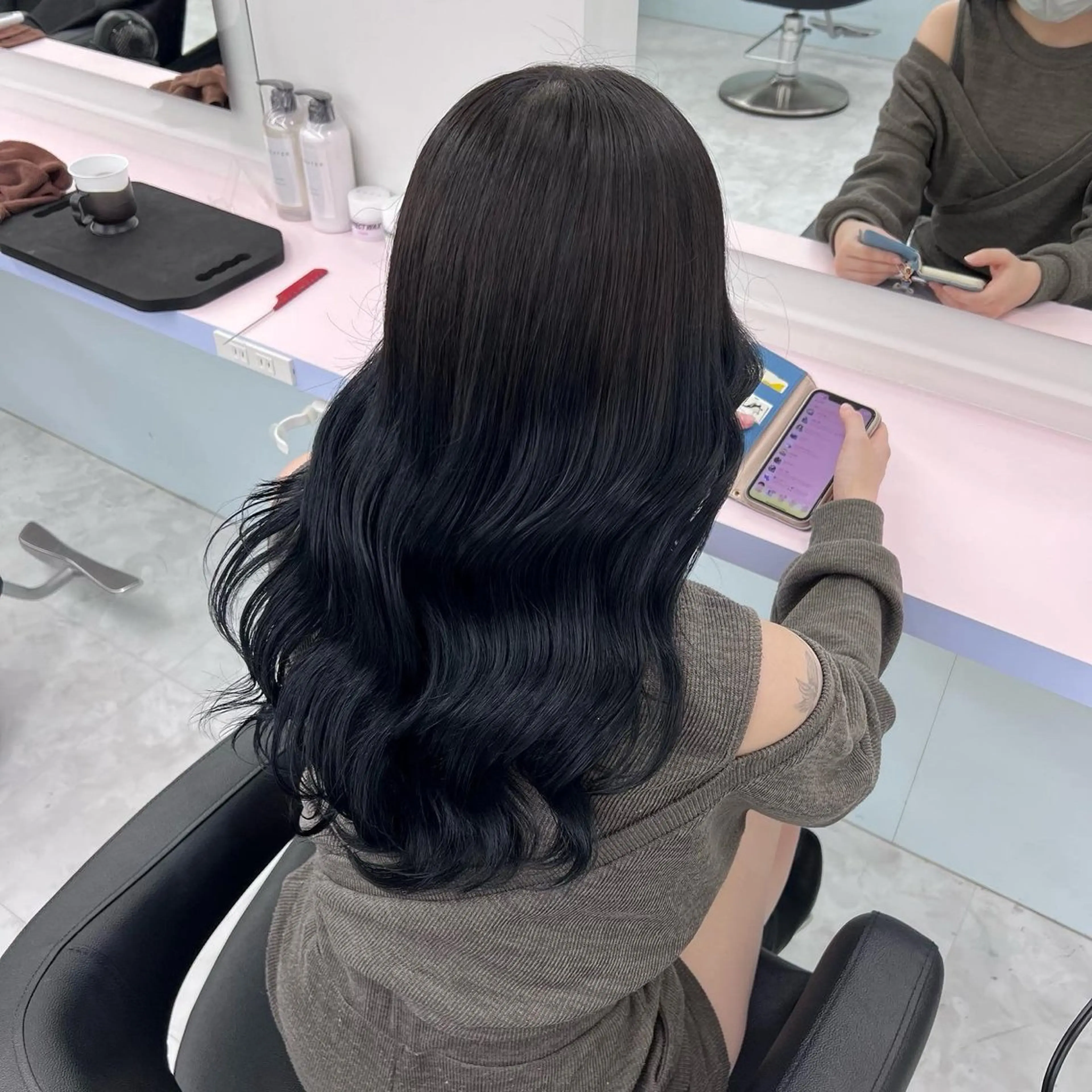 ロング カラー パーマ ヘアアレンジ メンズ 🤍透明感カラー🤍 似合わせ🤍AINEのヘアスタイル