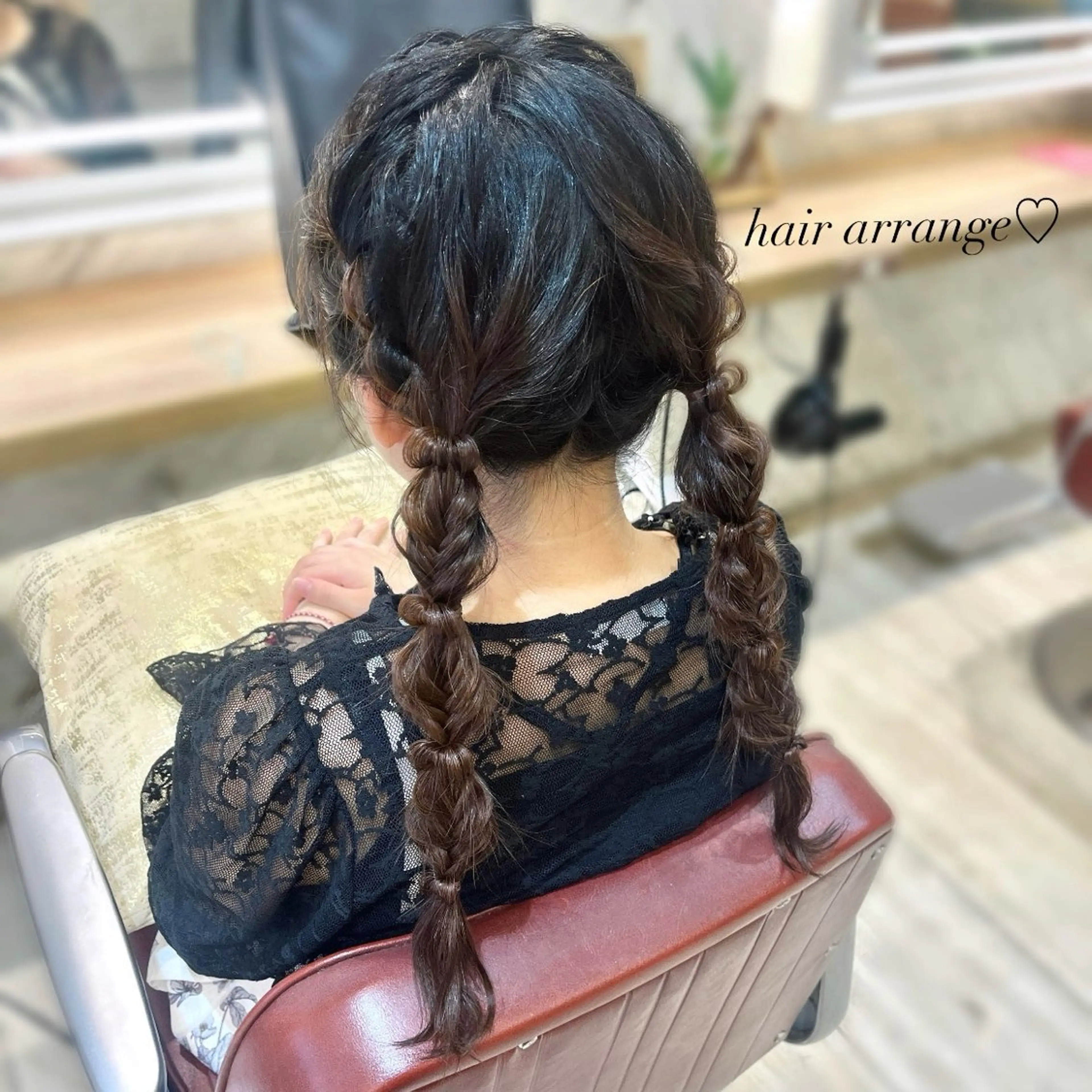 ロング ヘアアレンジ ヘアセット 韓国レイヤー 暖色カラー/さくらのヘアスタイル