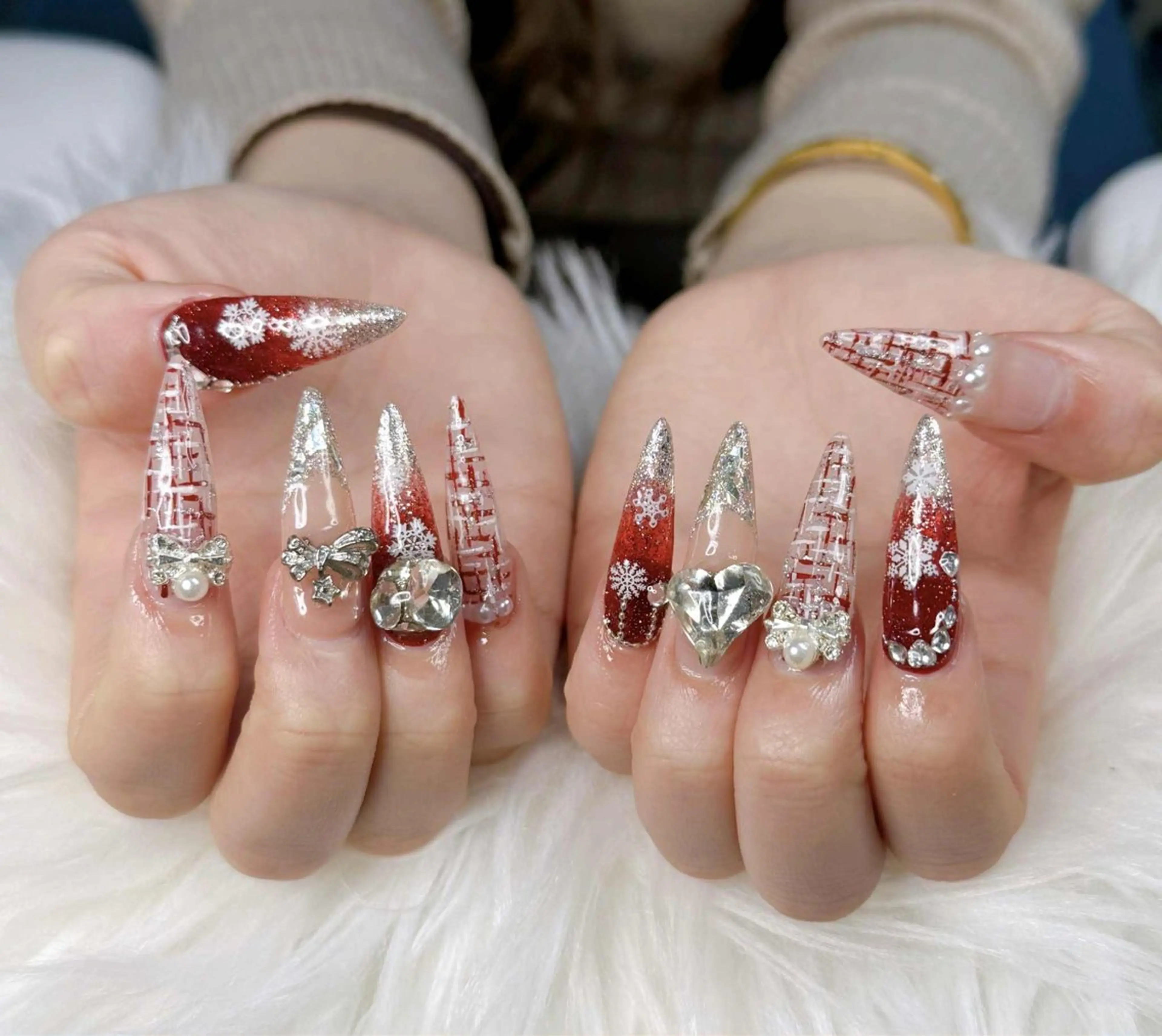 ネイル アートネイル オーロラネイル チークネイル 長さ出し フットネイル Chan nailsのネイルデザイン